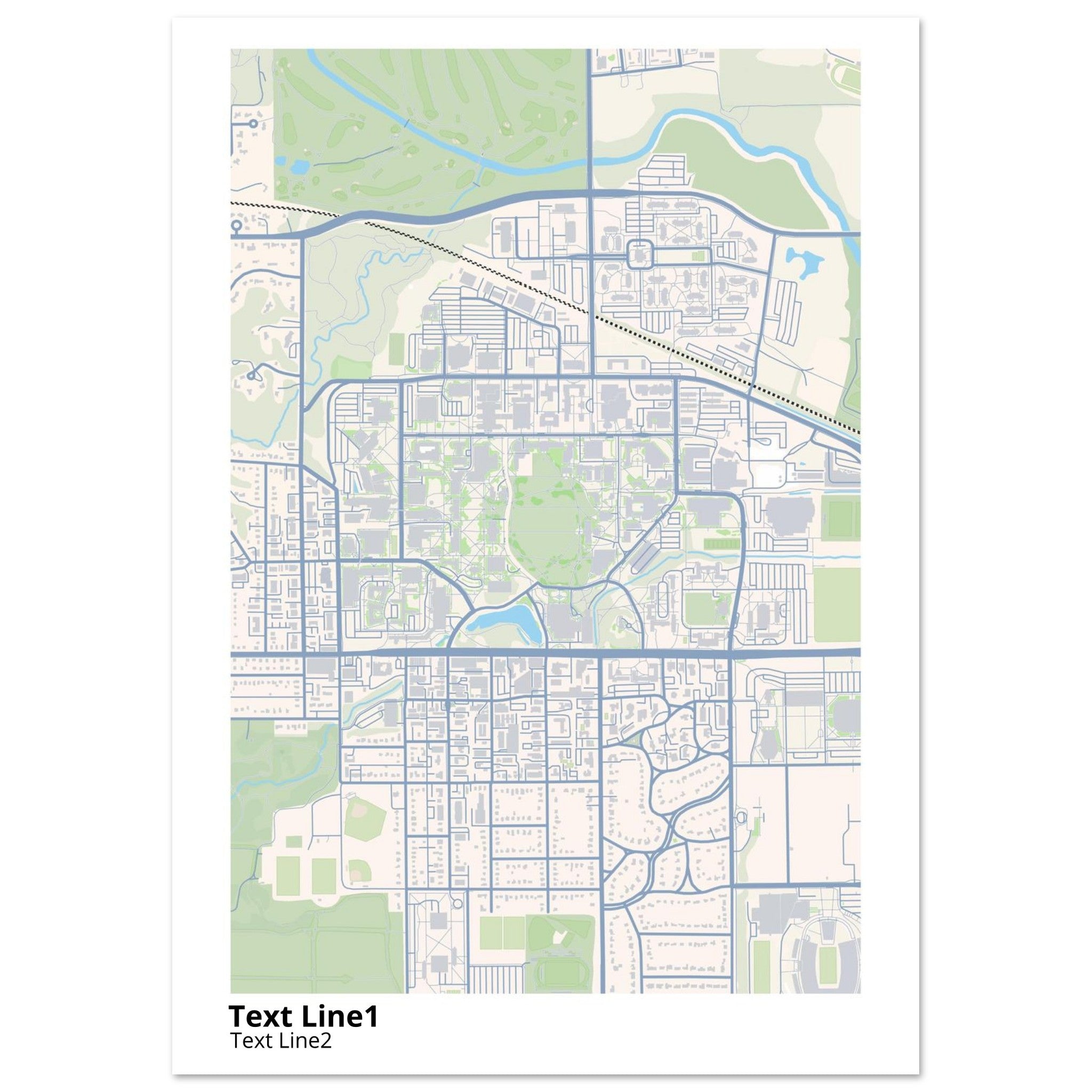 iowa state university campus map poster