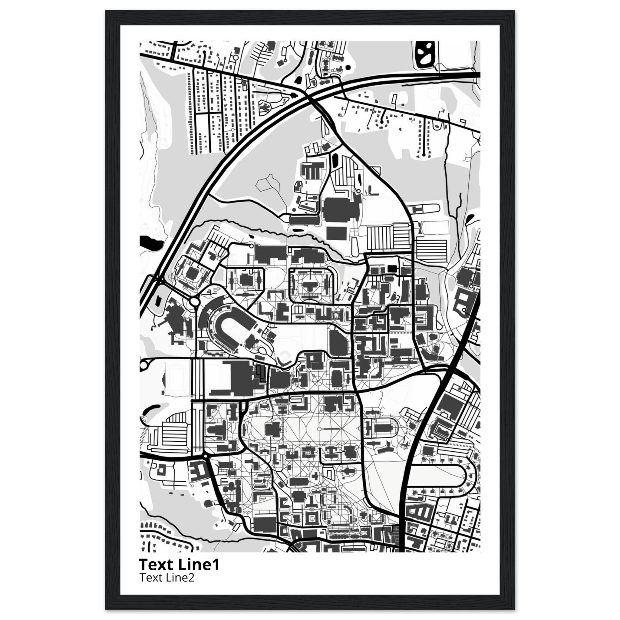 university of maryland college park campus map poster
