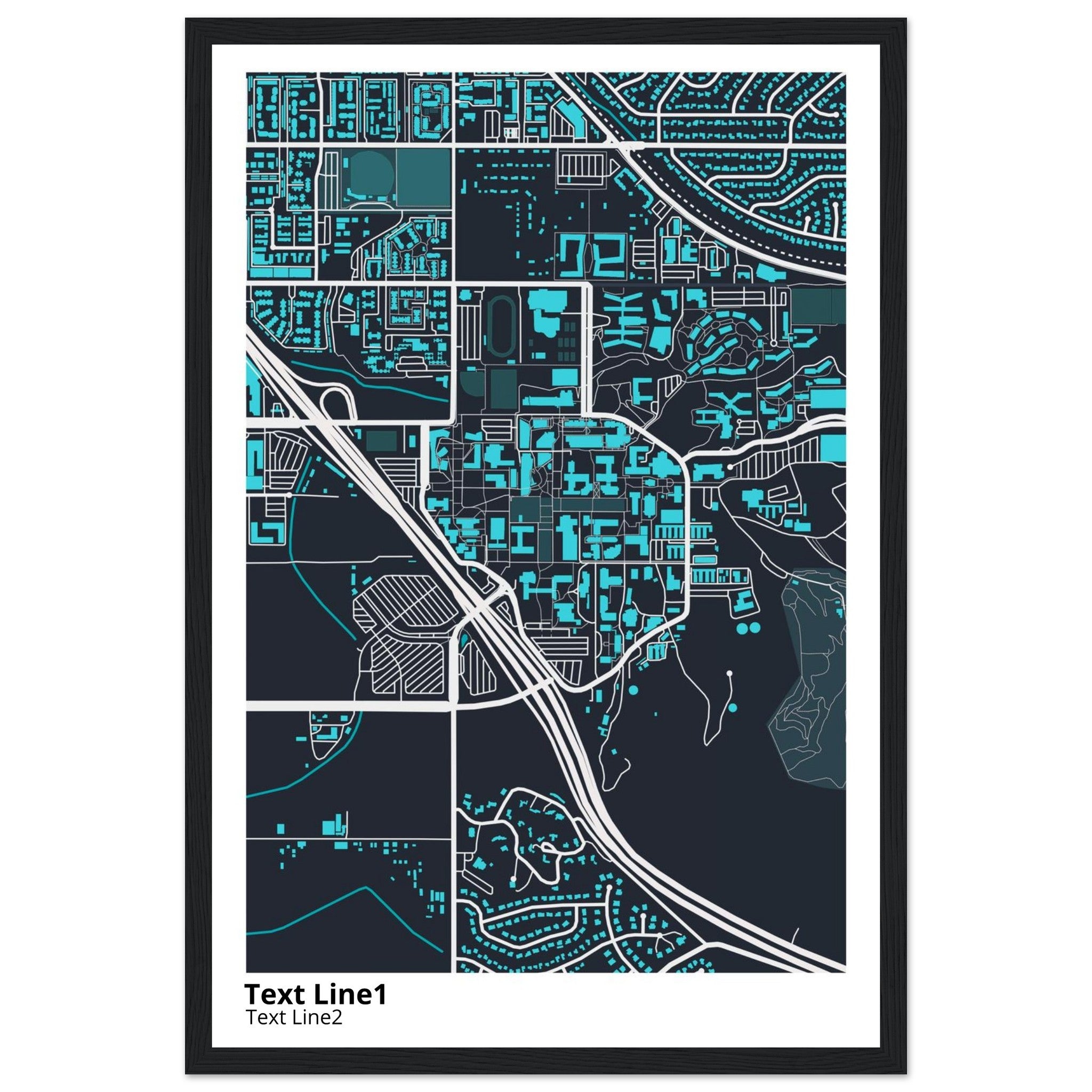 university of california riverside campus map poster