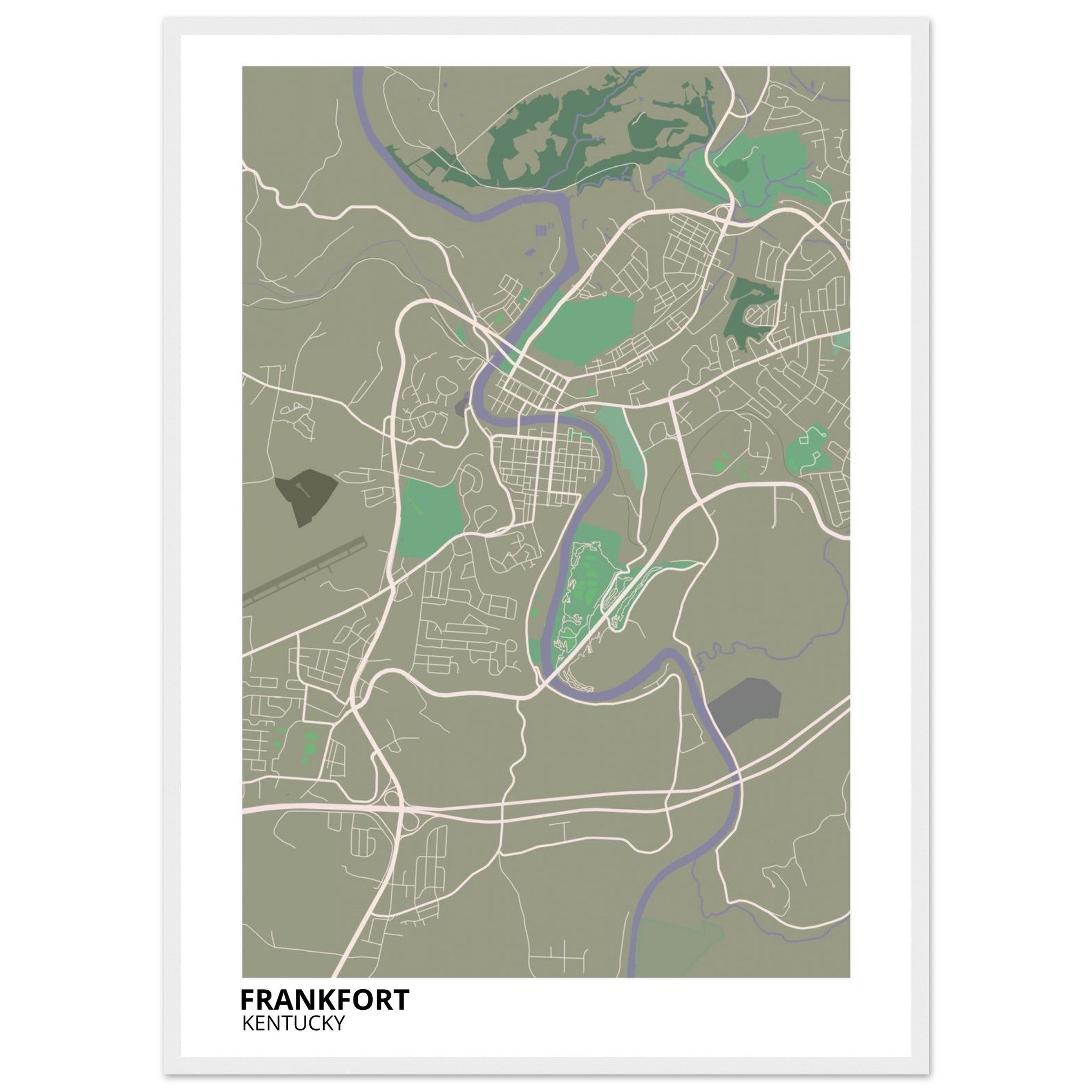 frankfort map poster print