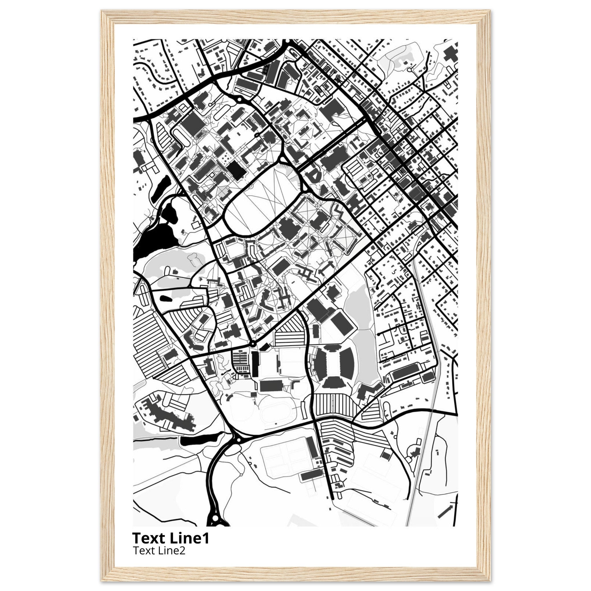 Virginia Tech Campus Map Poster | Graduation Gift - Ink And Atlas