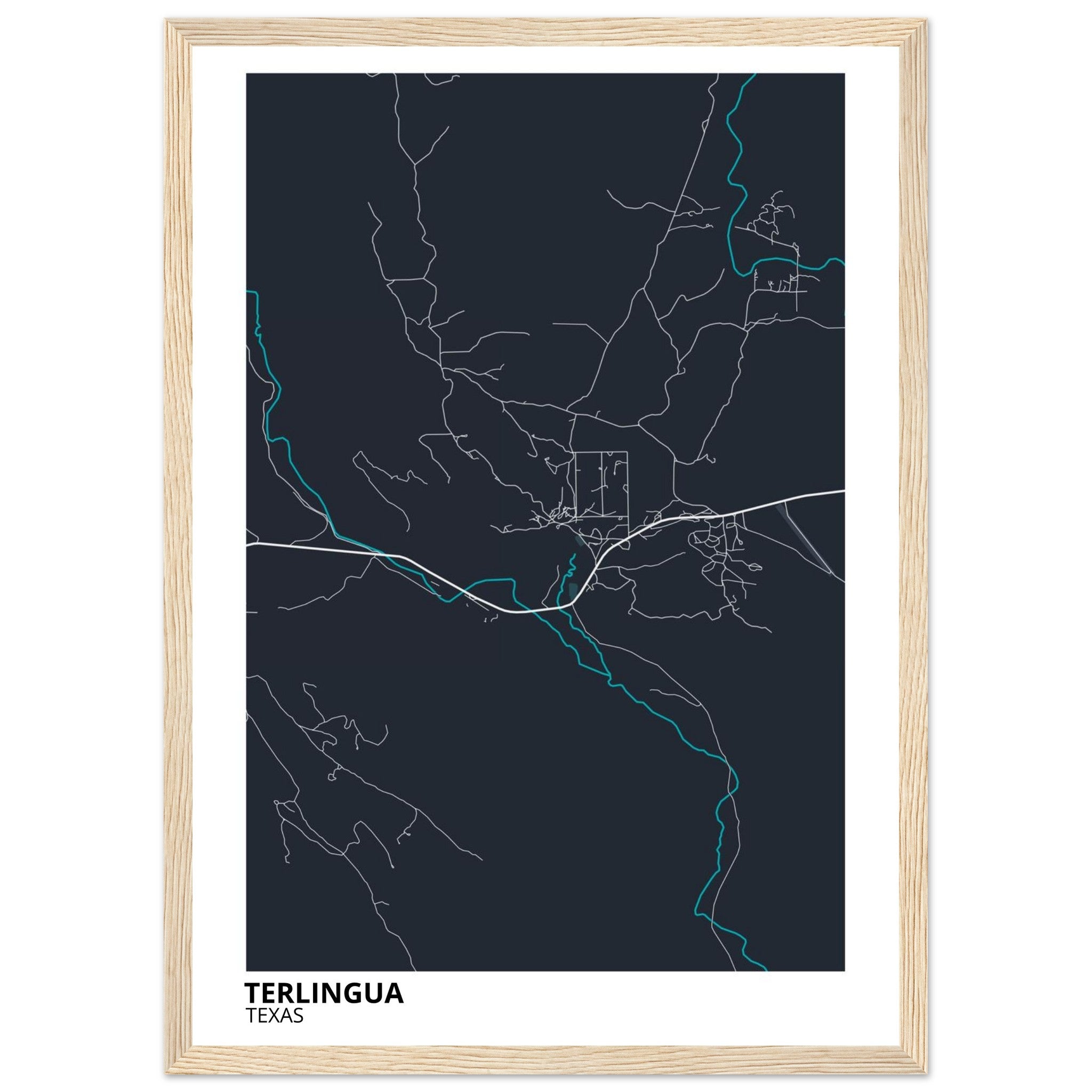 Terlingua Texas City Map Poster | Custom Map Art Print - Ink And Atlas