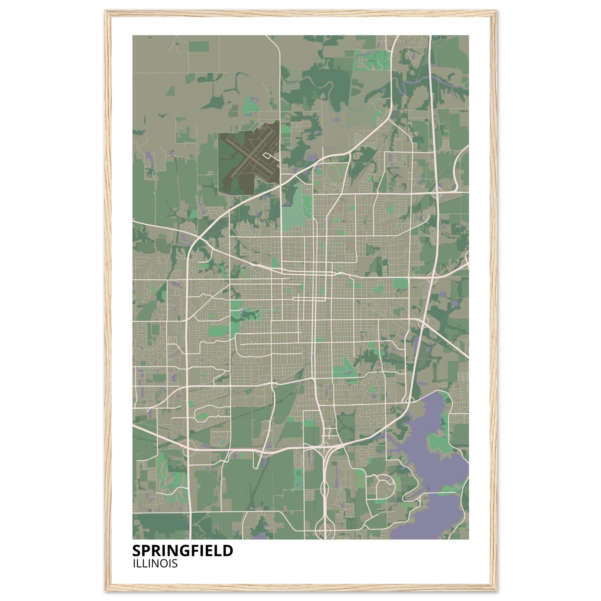 springfield map poster print