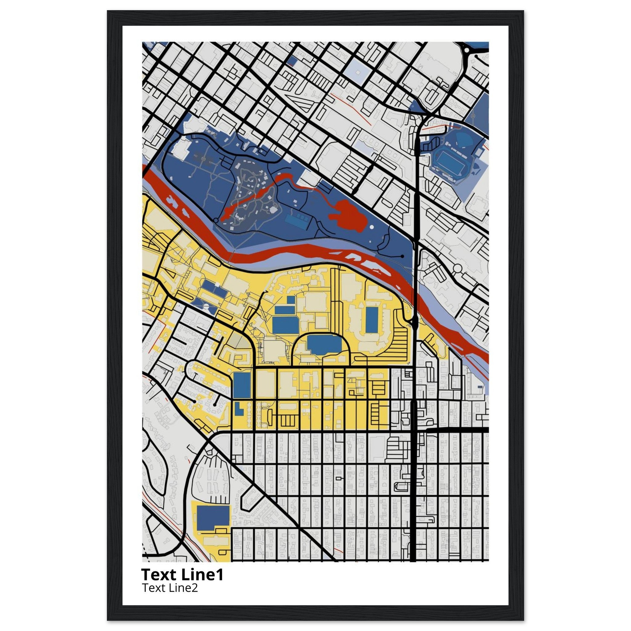 boise state university campus map poster