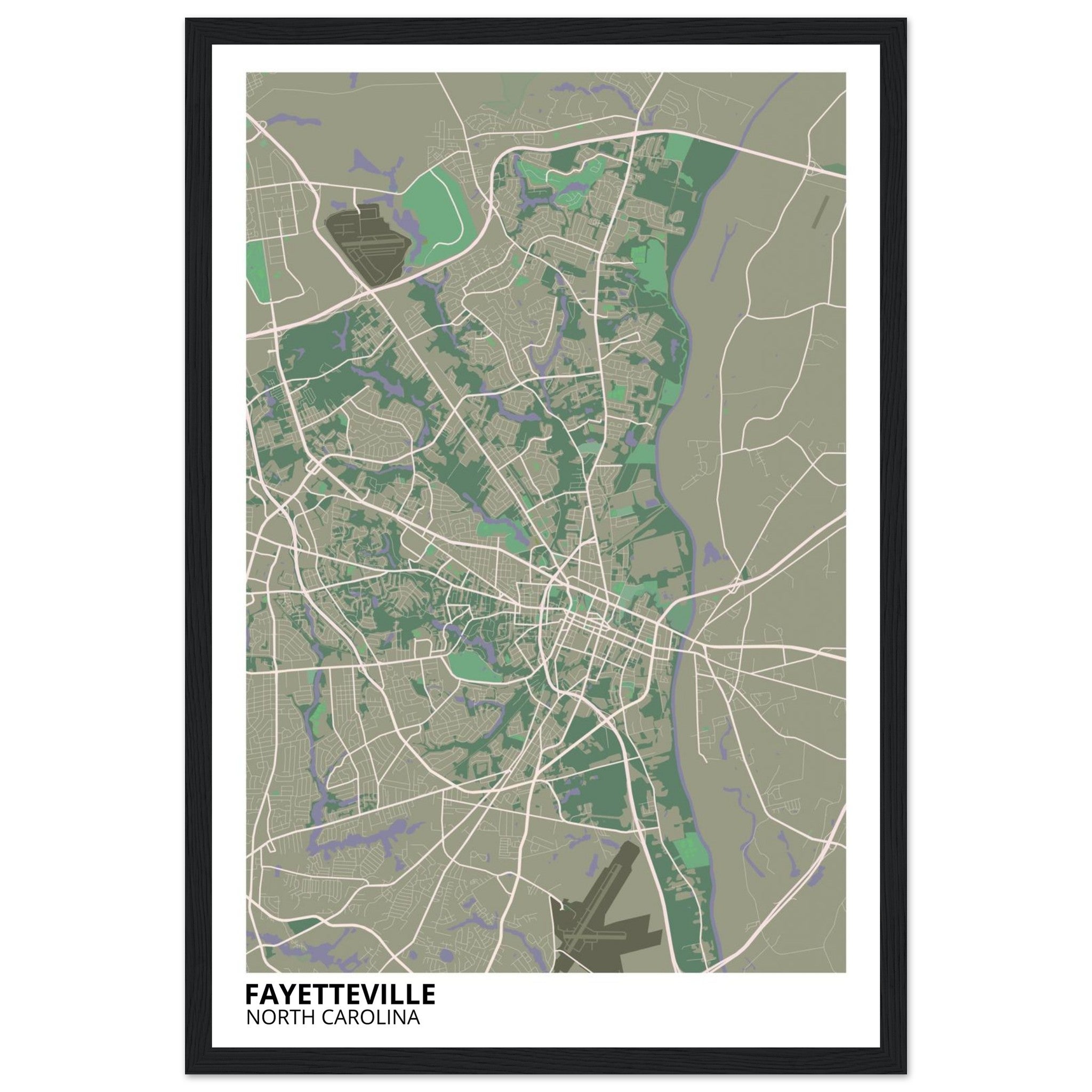 Fayetteville North Carolina City Map Poster | Custom Map Art Print - Ink And Atlas