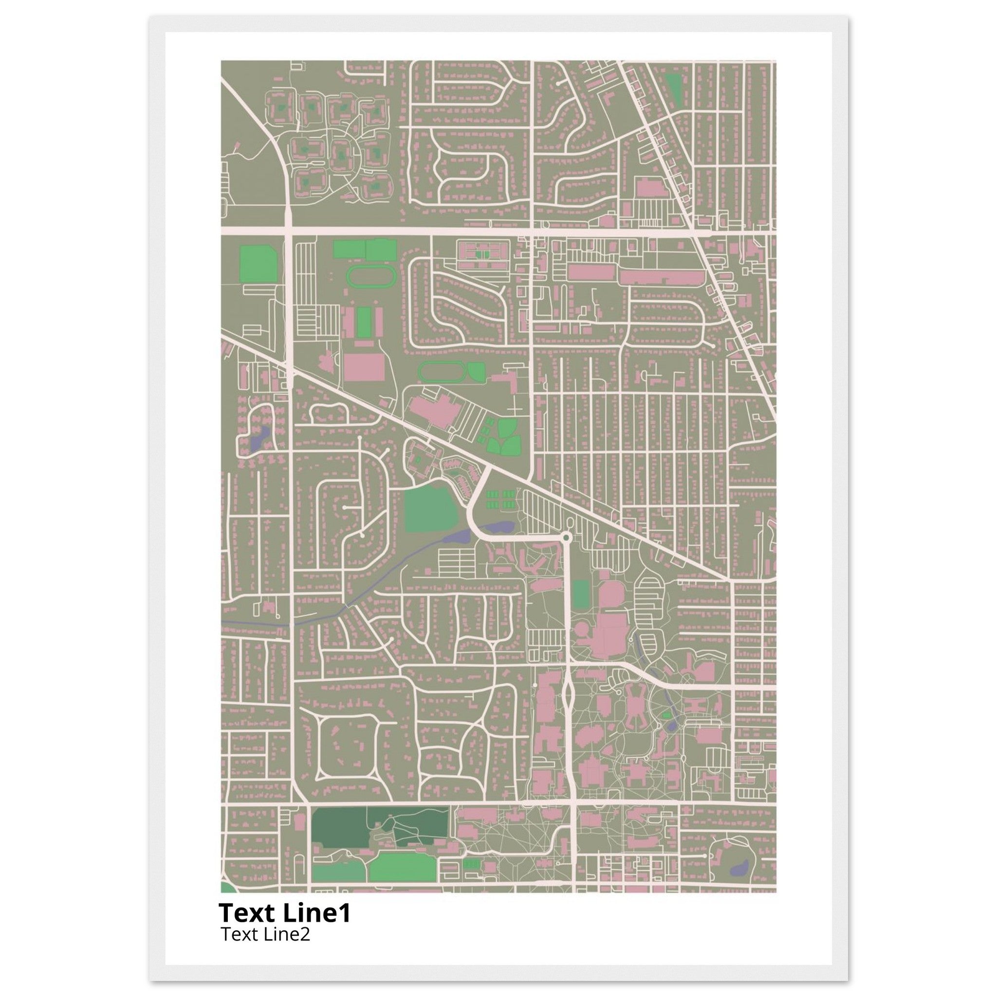 ball state university campus map poster