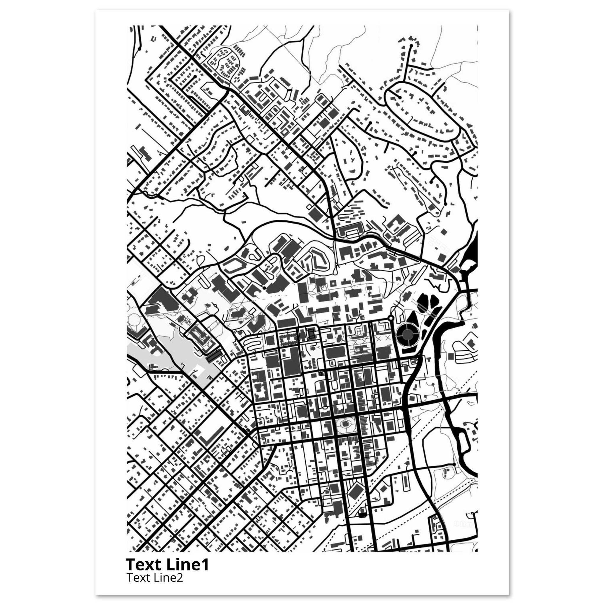 Texas State University Campus Map Poster | Graduation Gift - Ink And Atlas