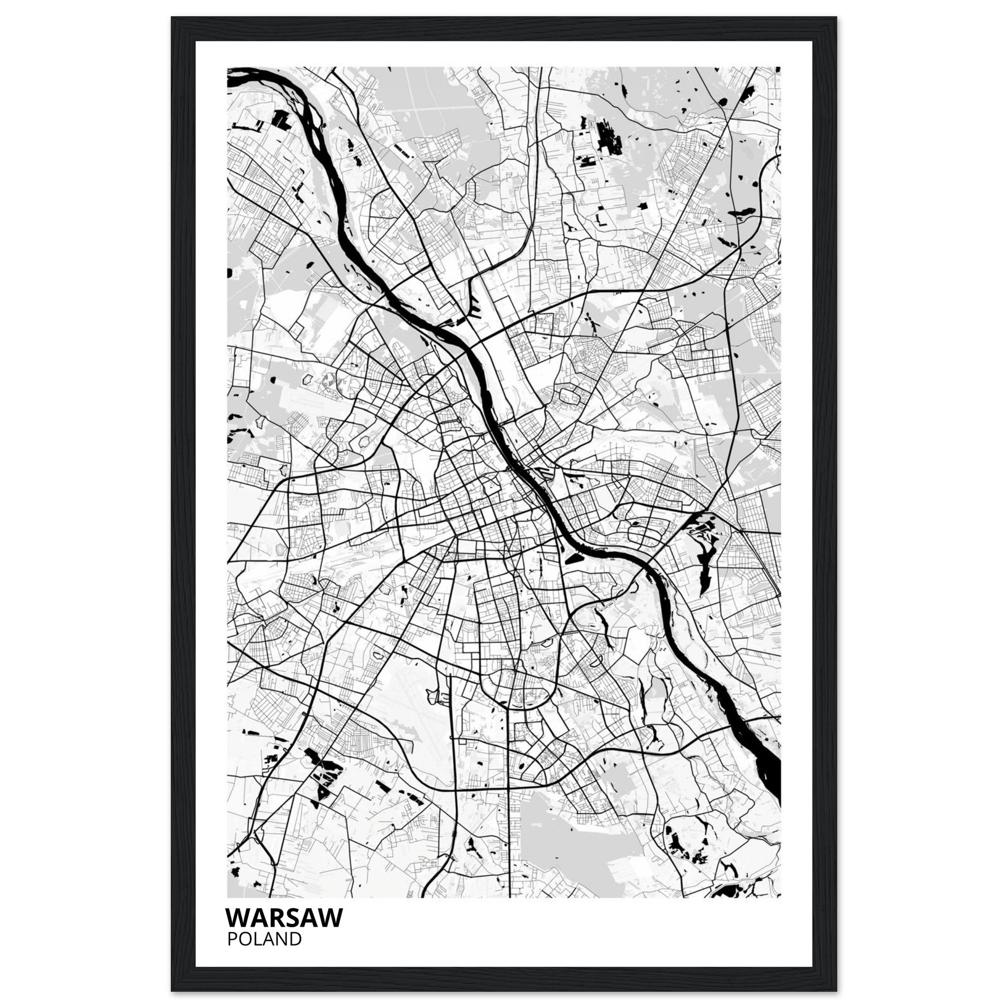 Warsaw Poland City Map Poster | Custom Map Art Print - Ink And Atlas