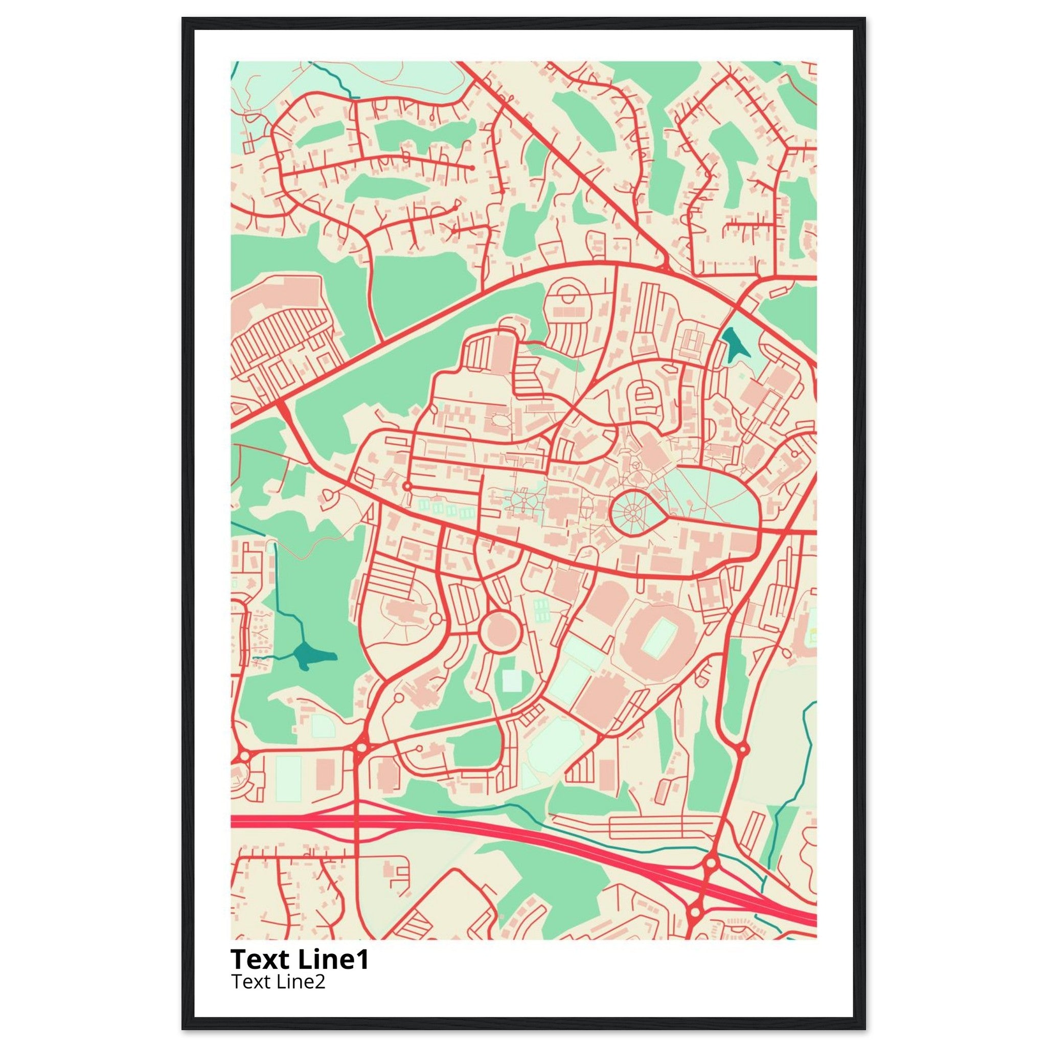 university of mississippi campus map poster