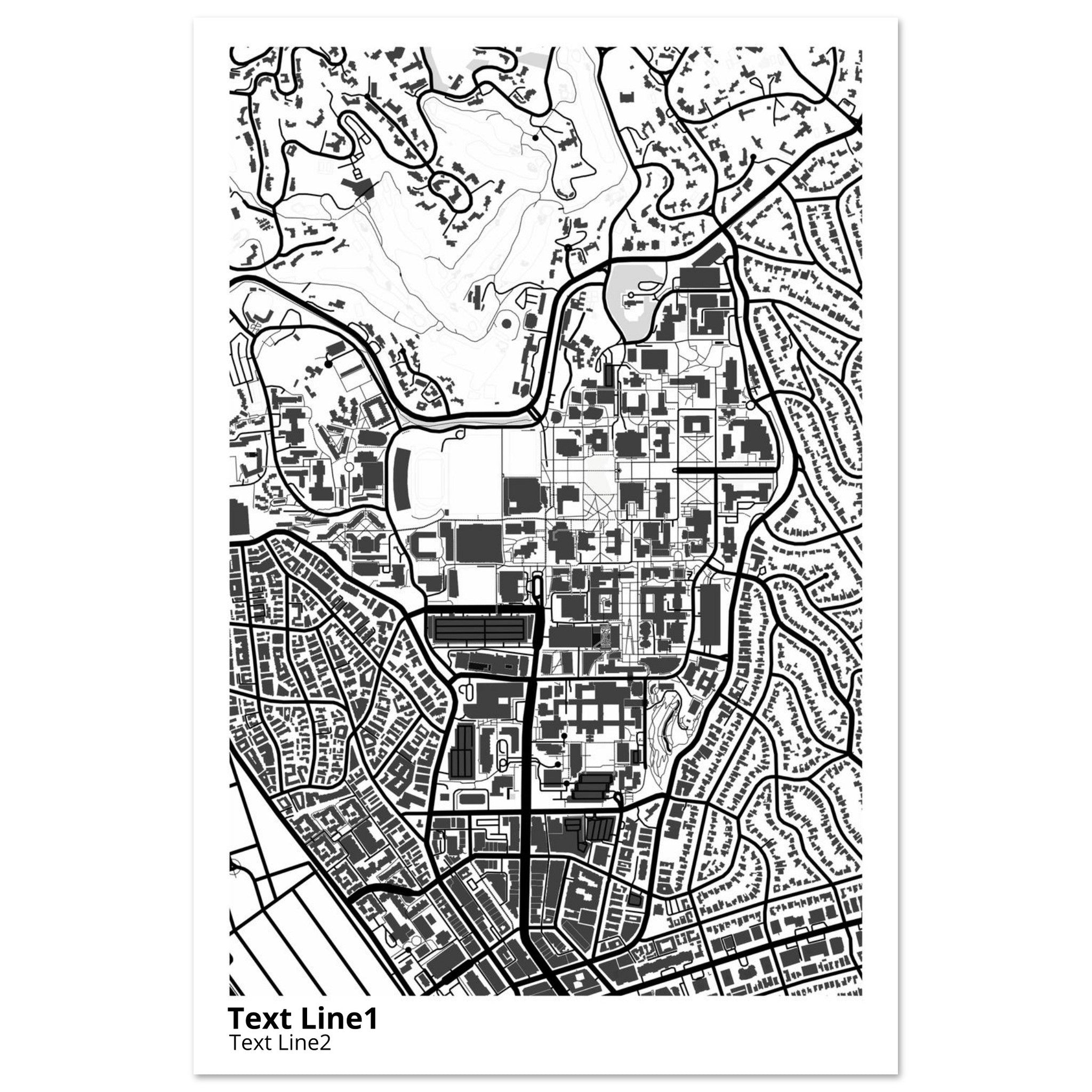 university of california los angeles campus map poster