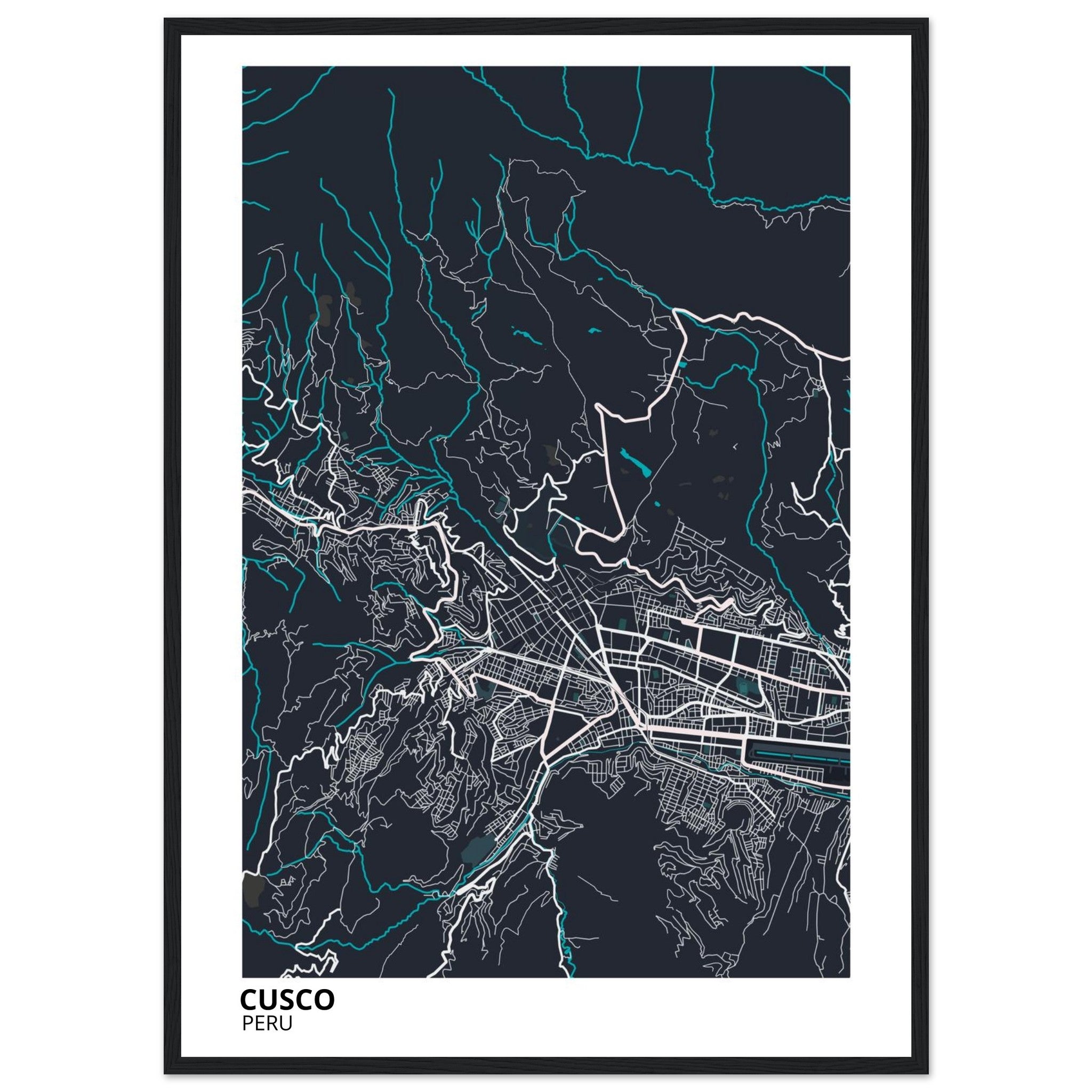 Cusco Peru City Map Poster | Custom Map Art Print - Ink And Atlas