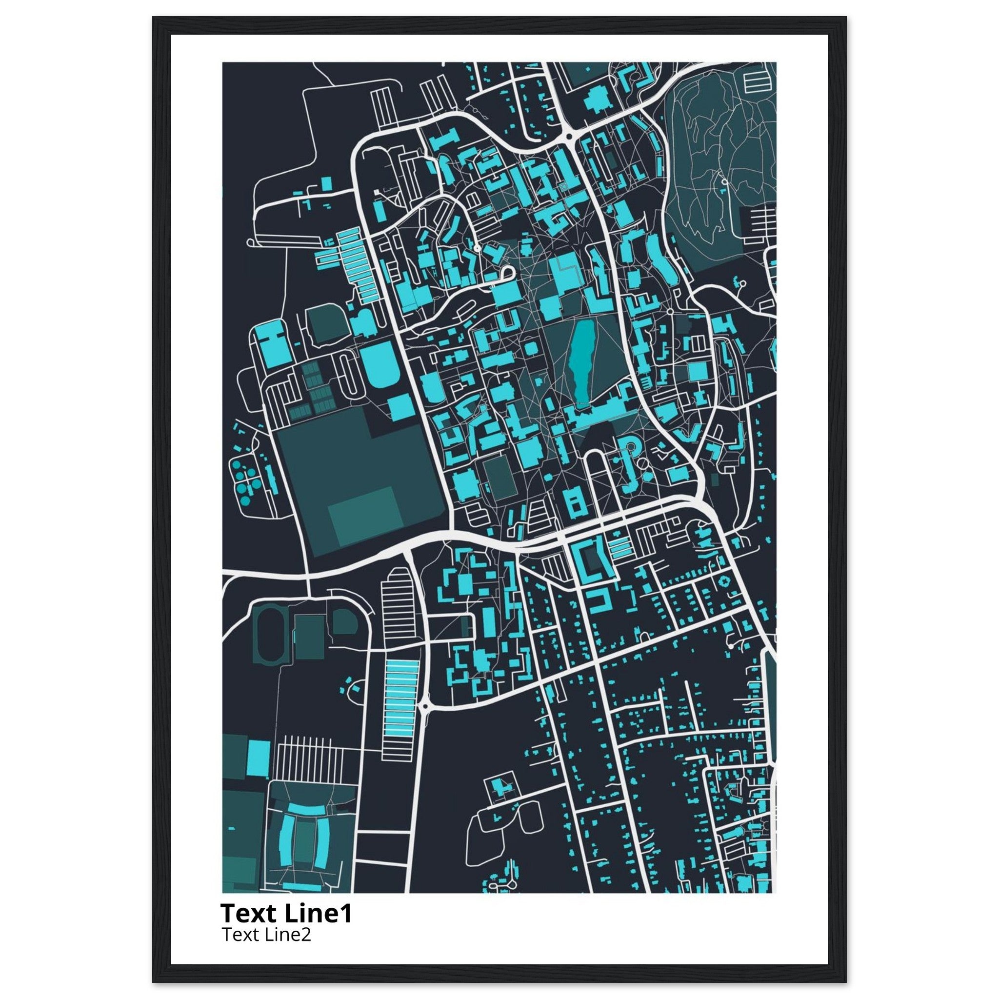 university of massachusetts amherst campus map poster
