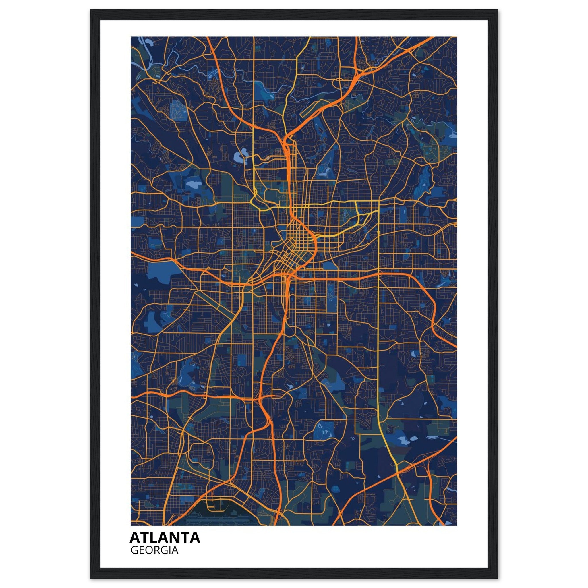 atlanta map poster print