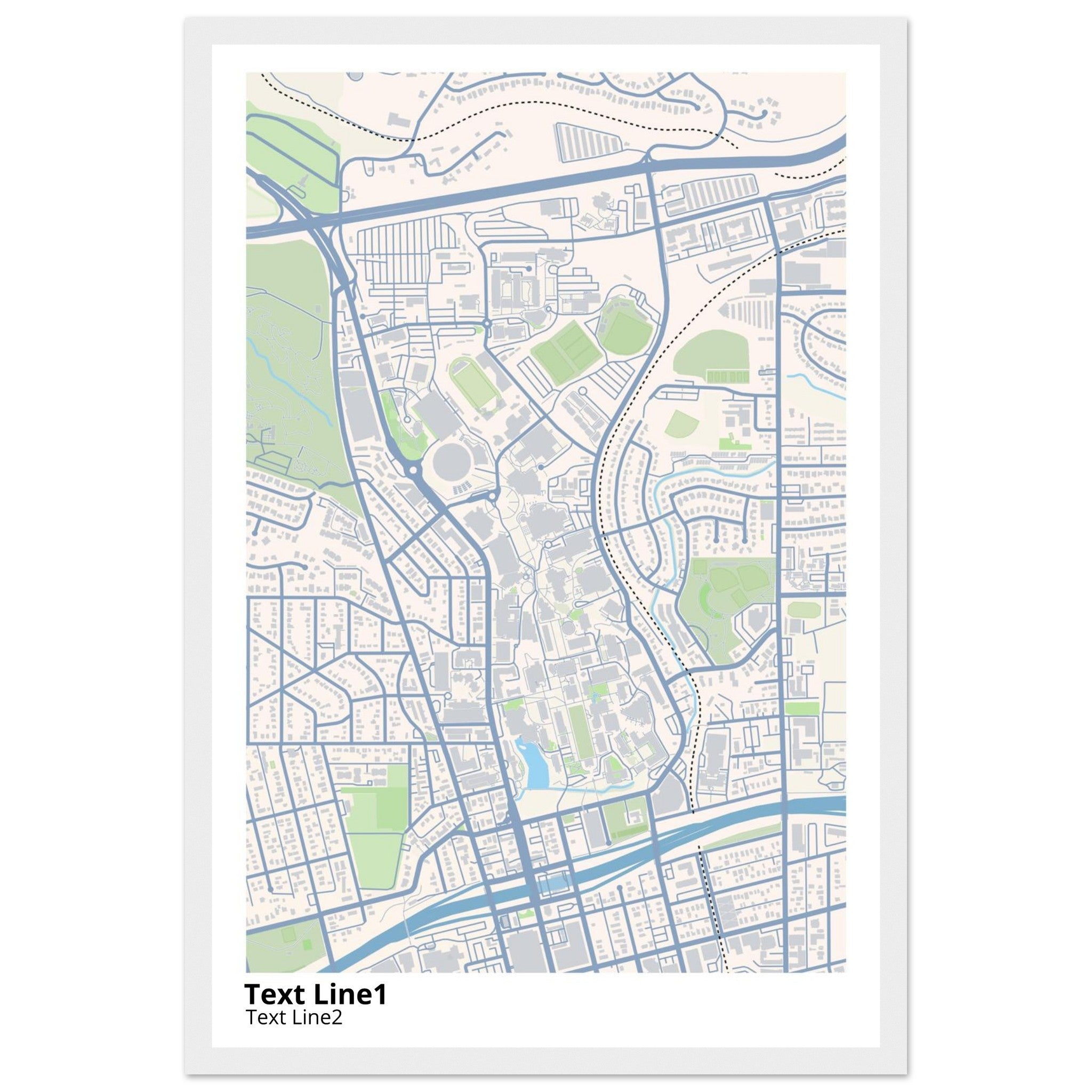 university of nevada reno campus map poster