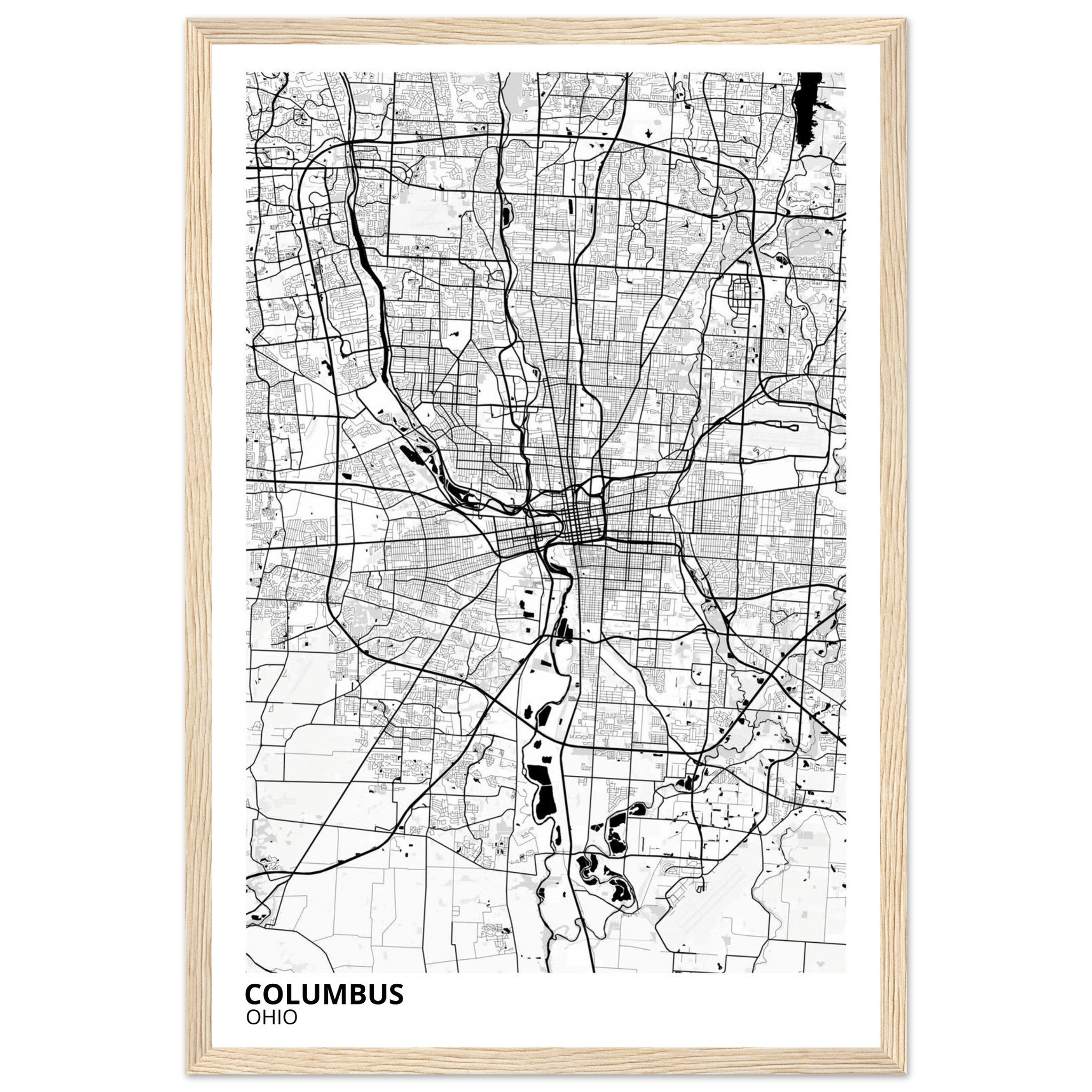 Columbus Ohio City Map Poster | Custom Map Art Print - Ink And Atlas