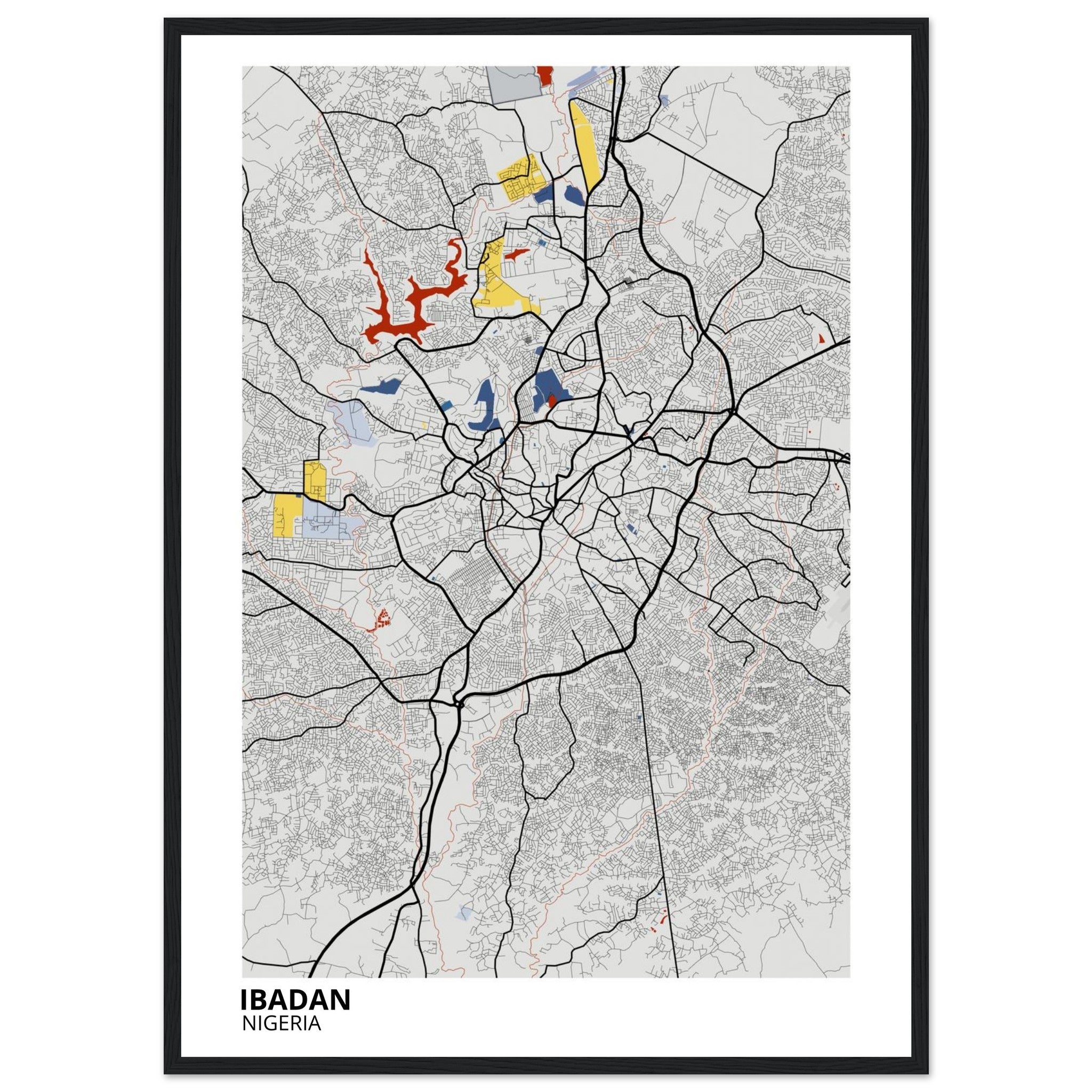 Ibadan Nigeria City Map Poster | Custom Map Art Print - Ink And Atlas