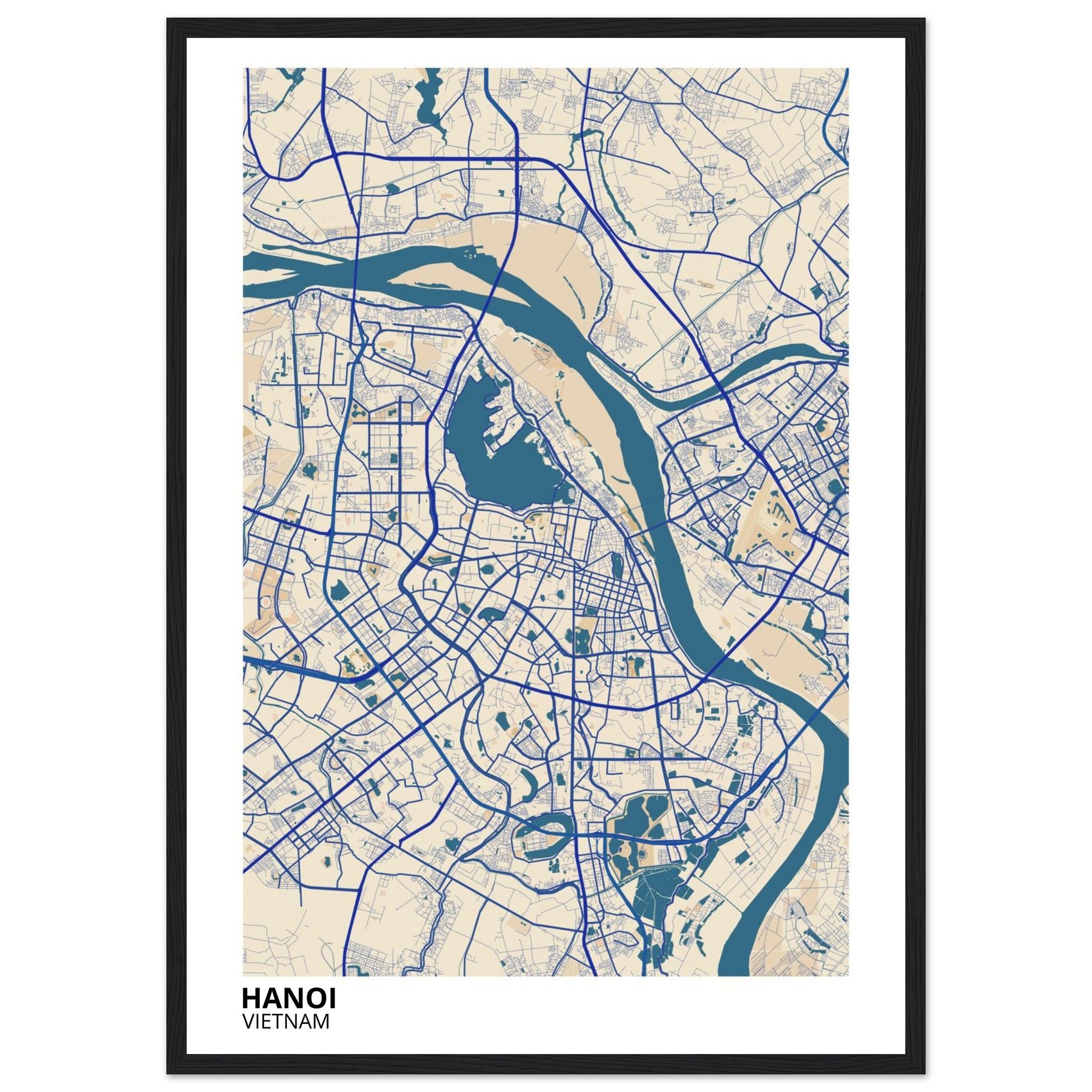 Hanoi Vietnam City Map Poster | Custom Map Art Print - Ink And Atlas
