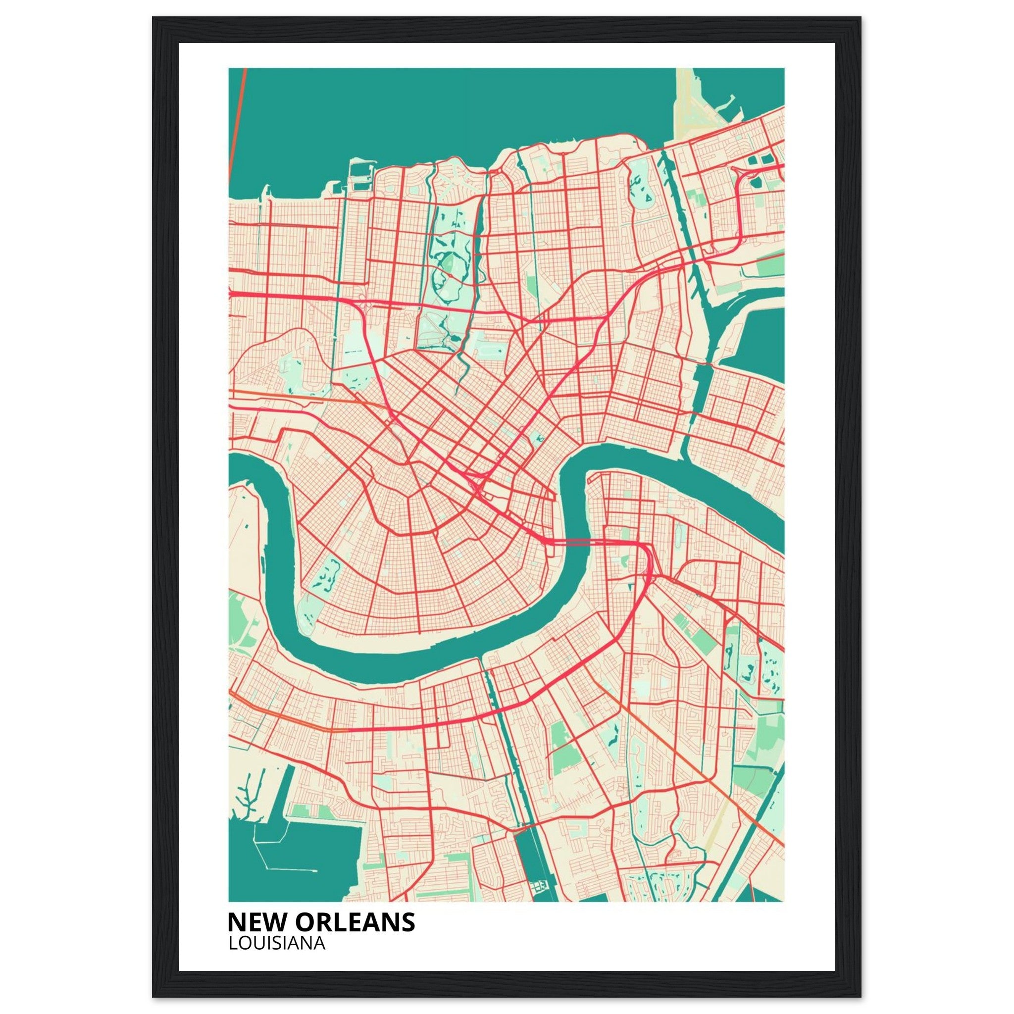 new orleans map poster print
