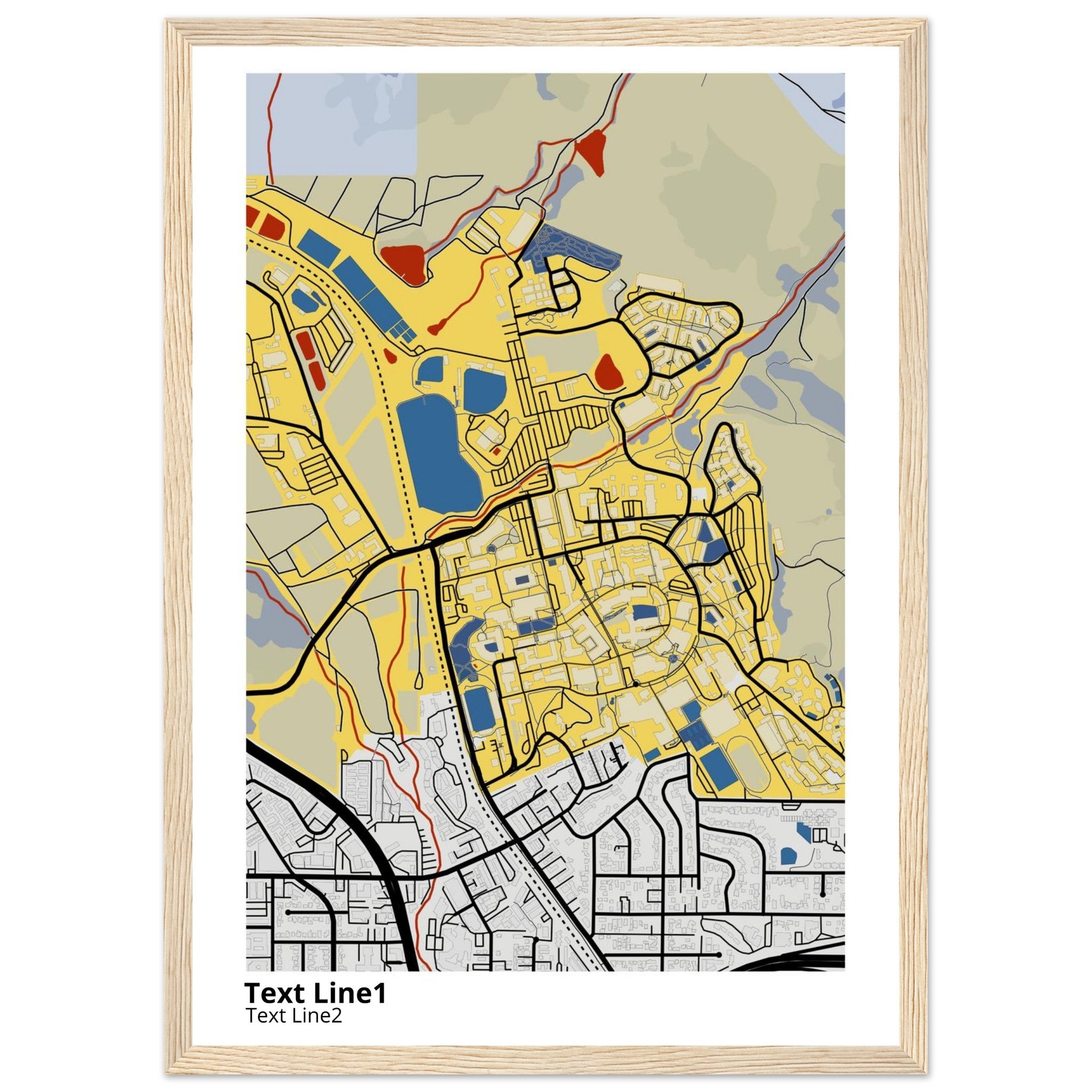california polytechnic state university san luis obispo campus map poster
