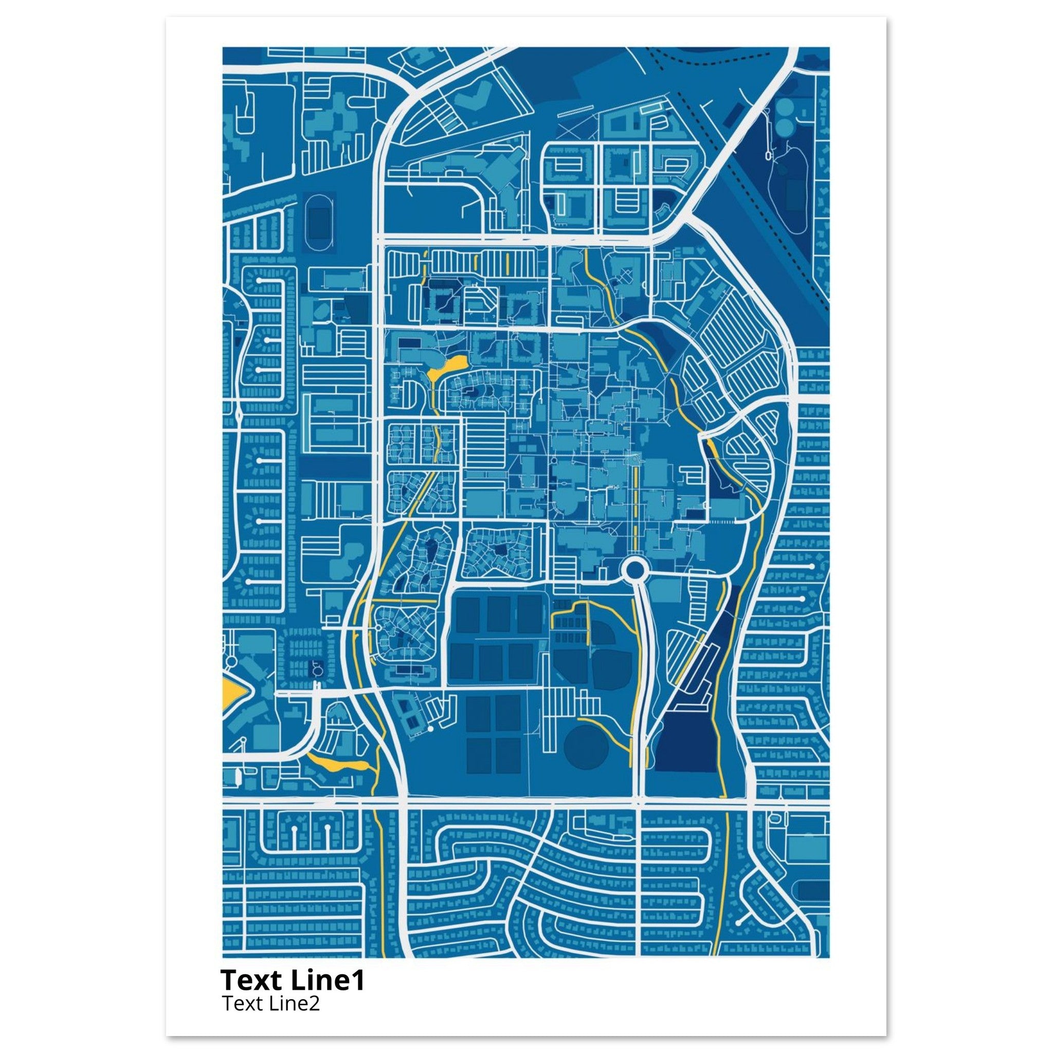 The University of Texas at Dallas Campus Map Poster | Graduation Gift - Ink And Atlas