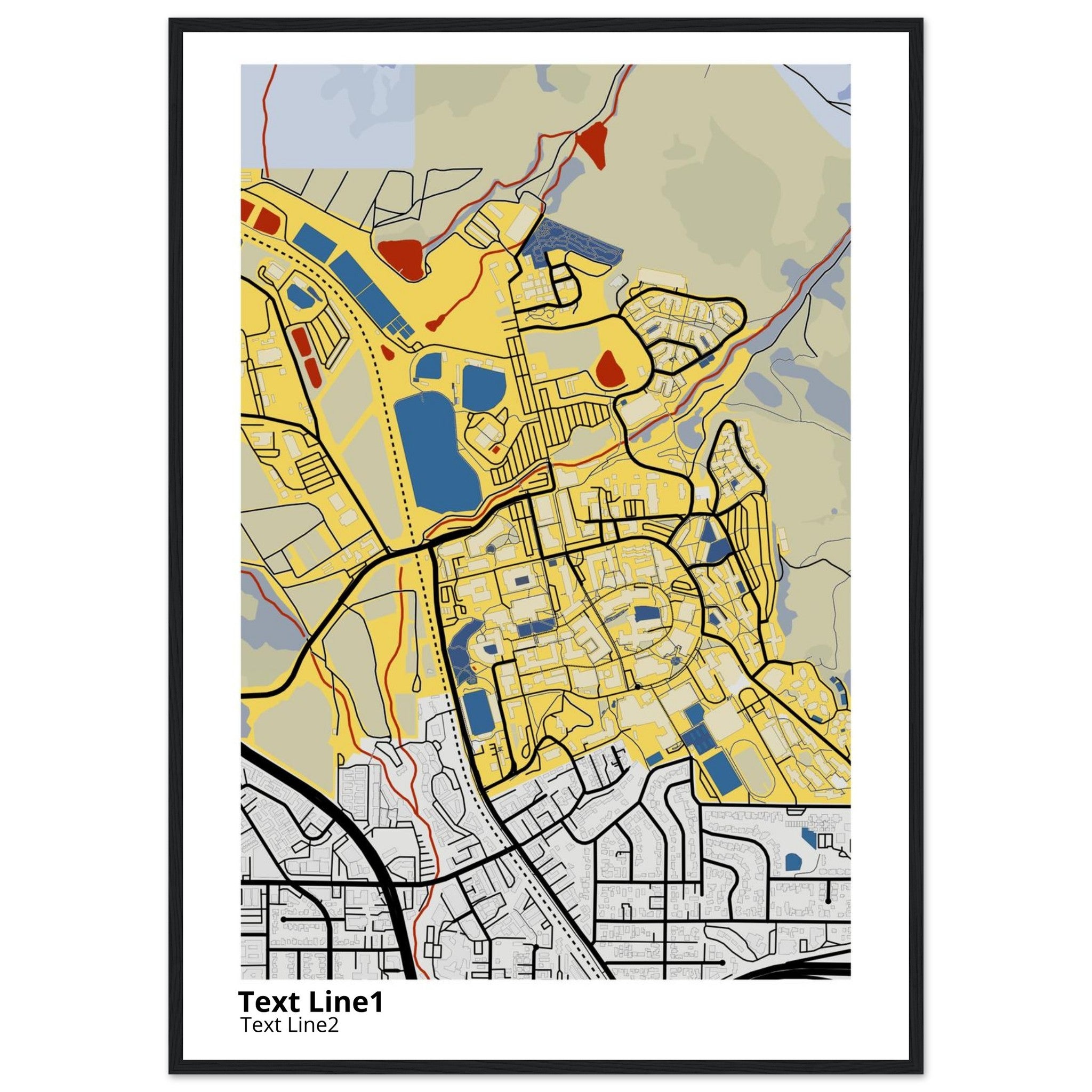 california polytechnic state university san luis obispo campus map poster
