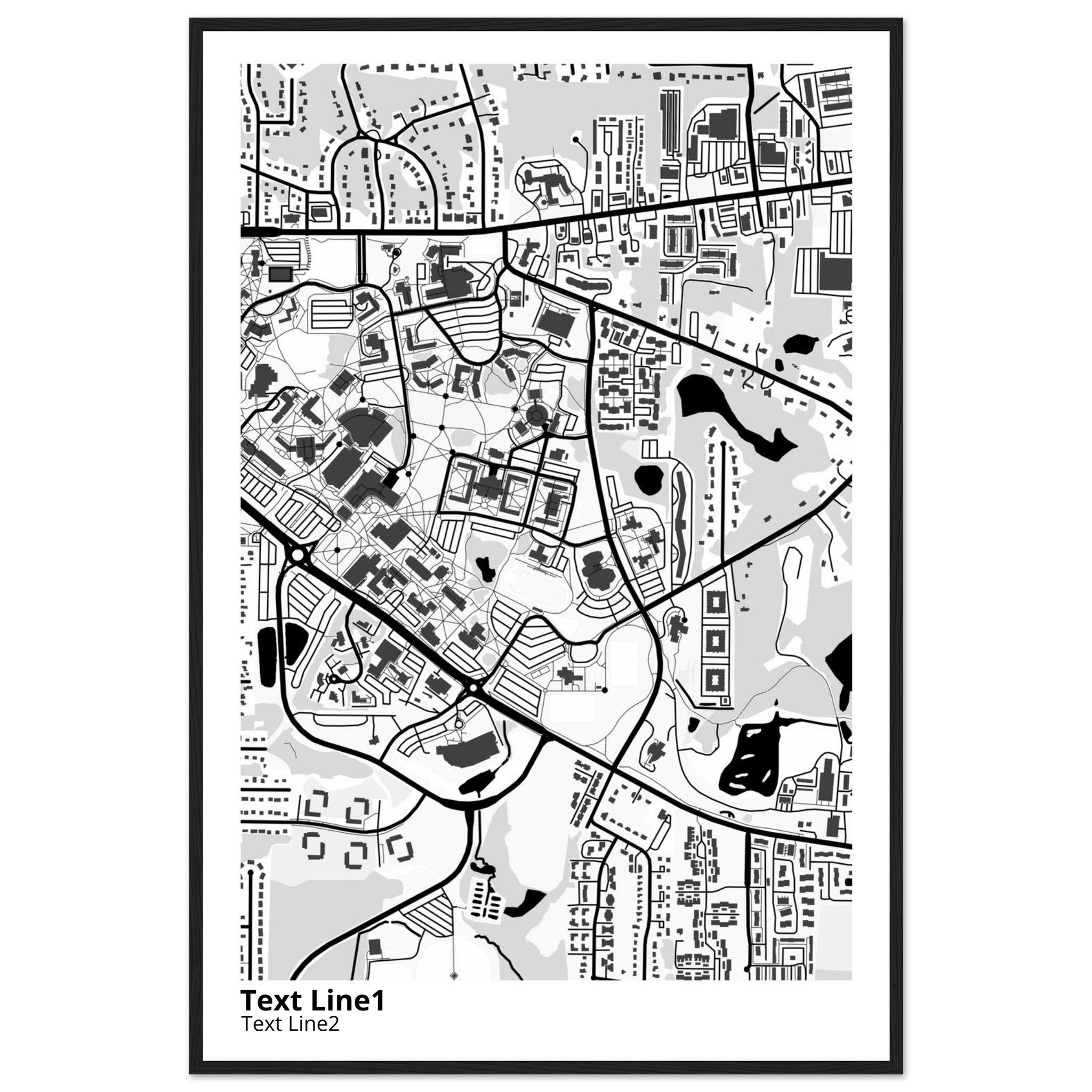 Kent State University at Kent Ohio Campus Map Poster | Graduation Gift - Ink And Atlas