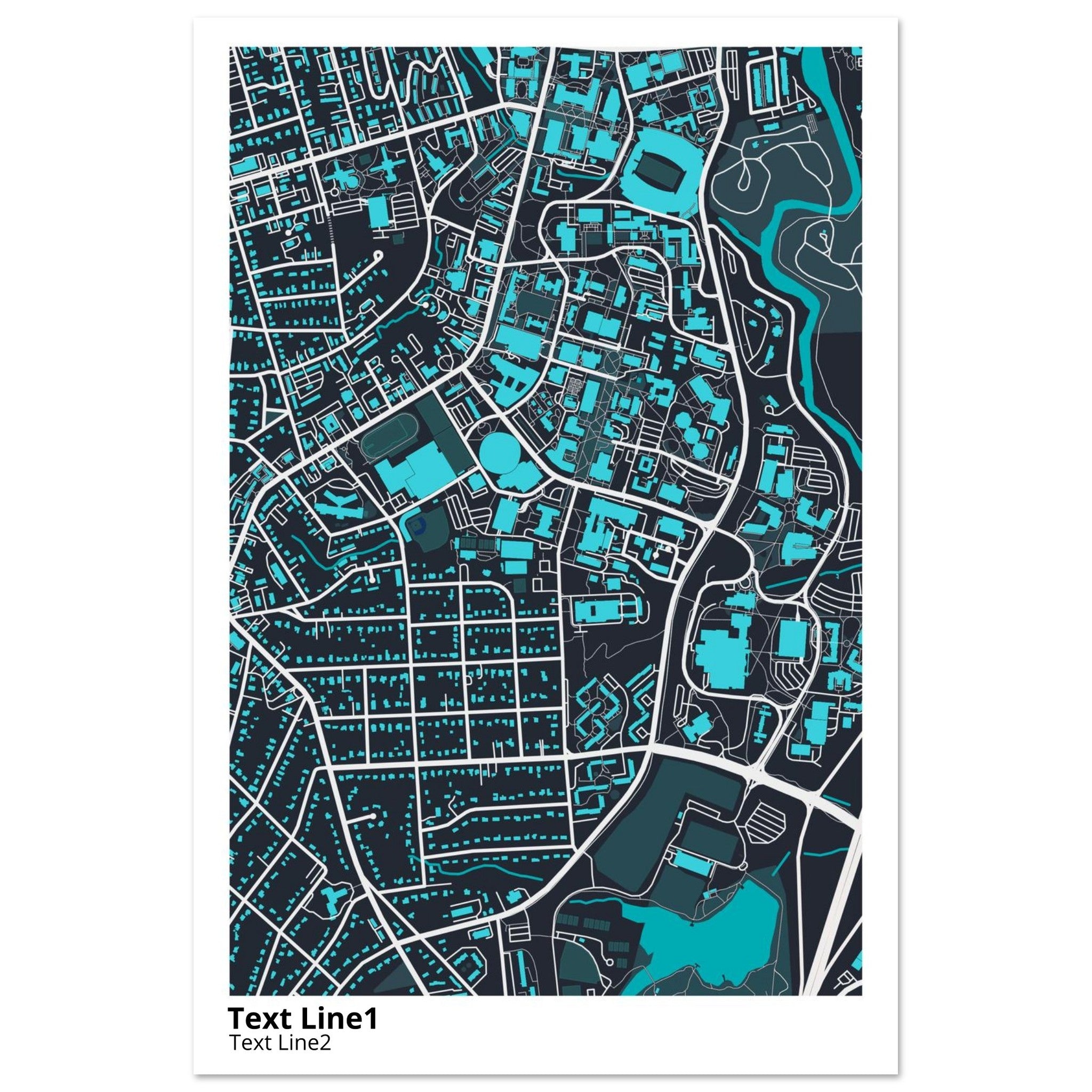 university of georgia campus map poster