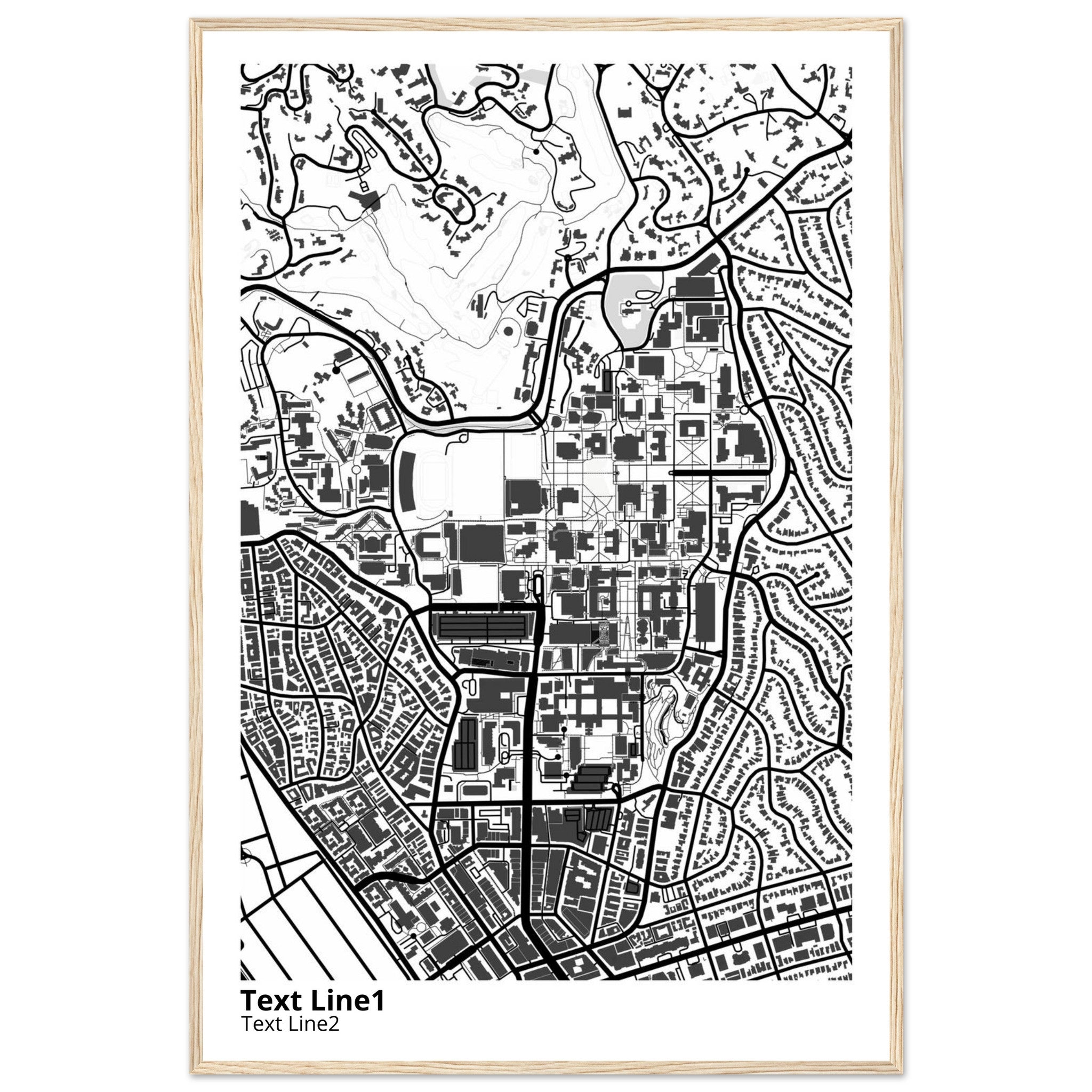 university of california los angeles campus map poster