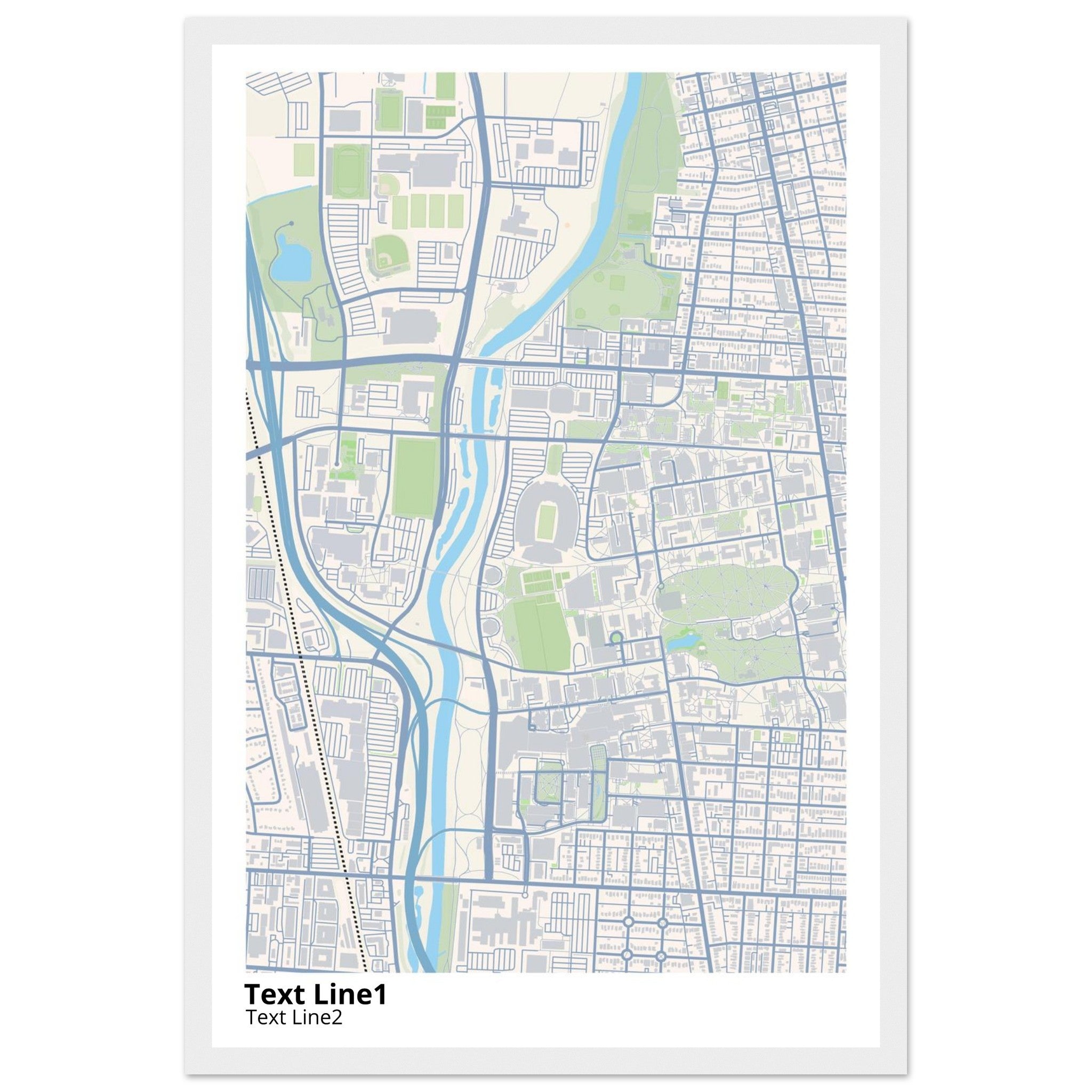 Ohio State University (Main Site) Campus Map Poster | Graduation Gift - Ink And Atlas