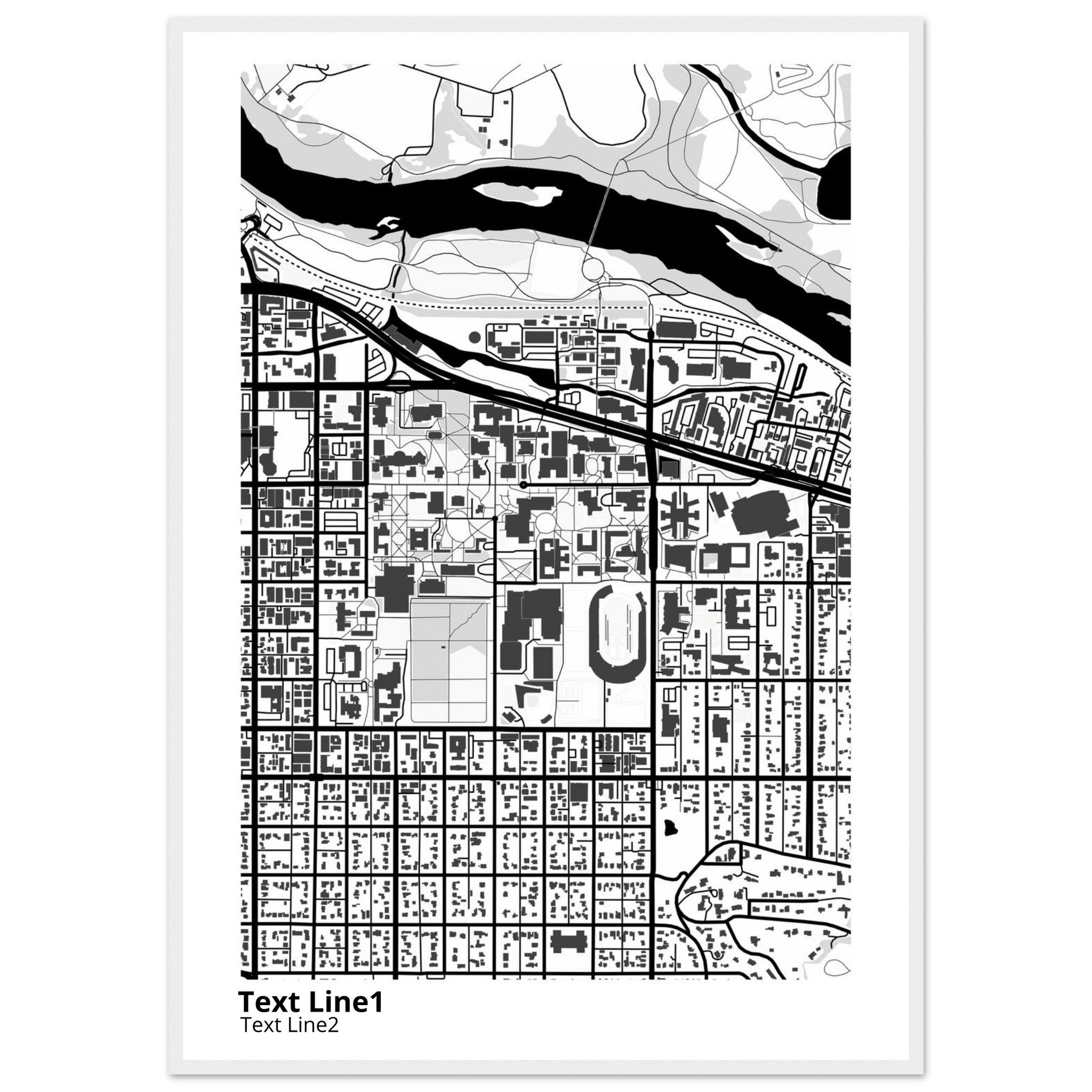 University of Oregon Campus Map Poster | Graduation Gift - Ink And Atlas