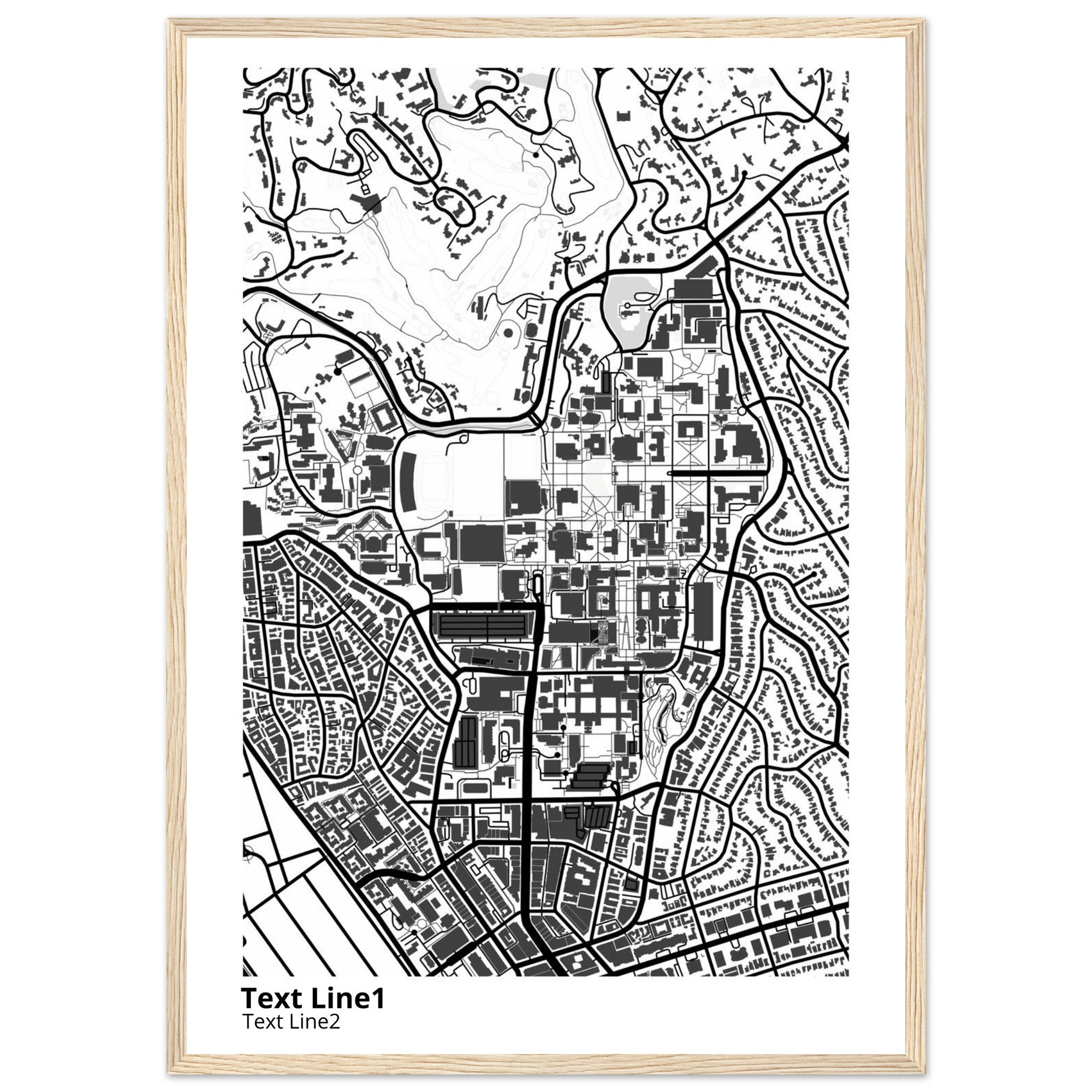 university of california los angeles campus map poster