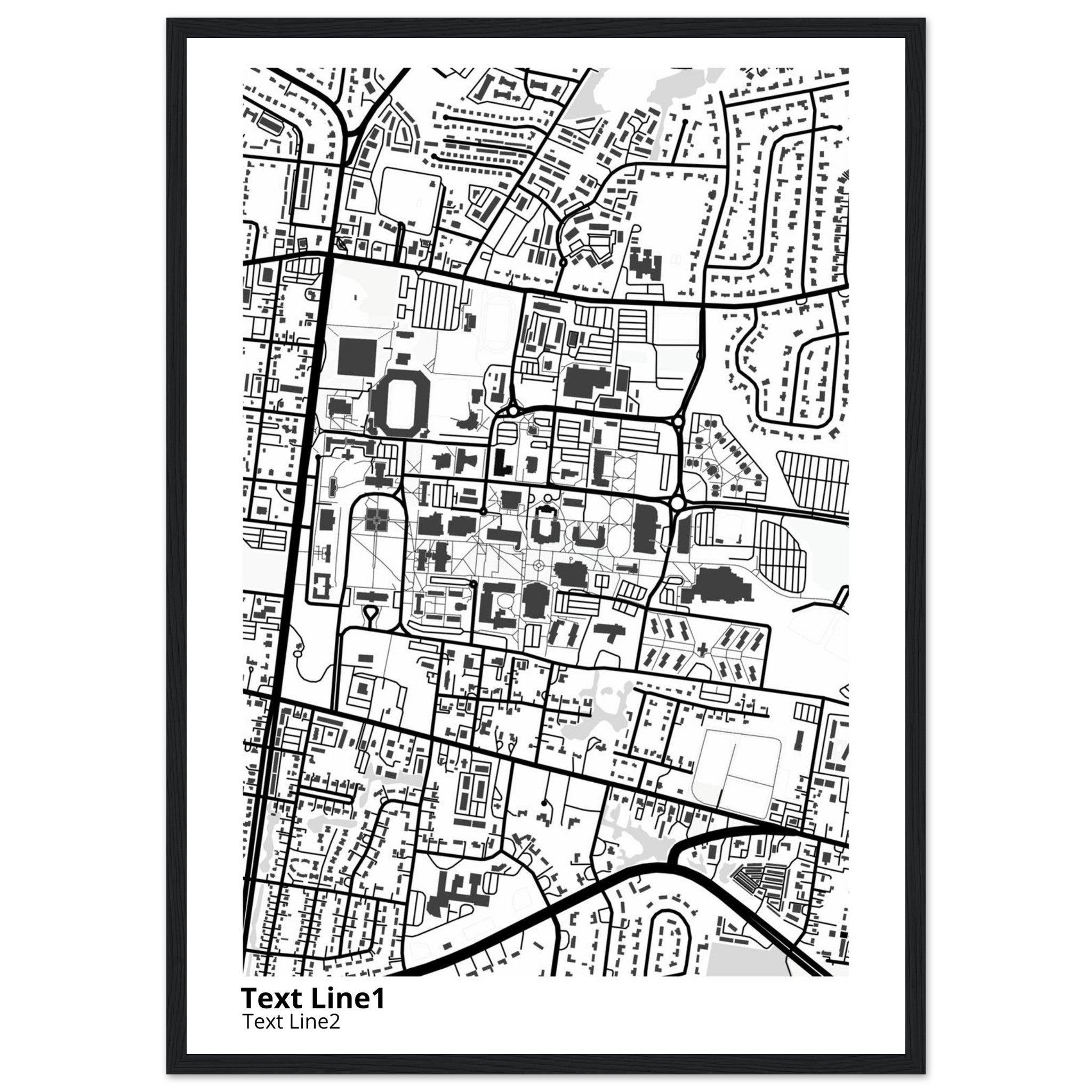 middle tennessee state university campus map poster