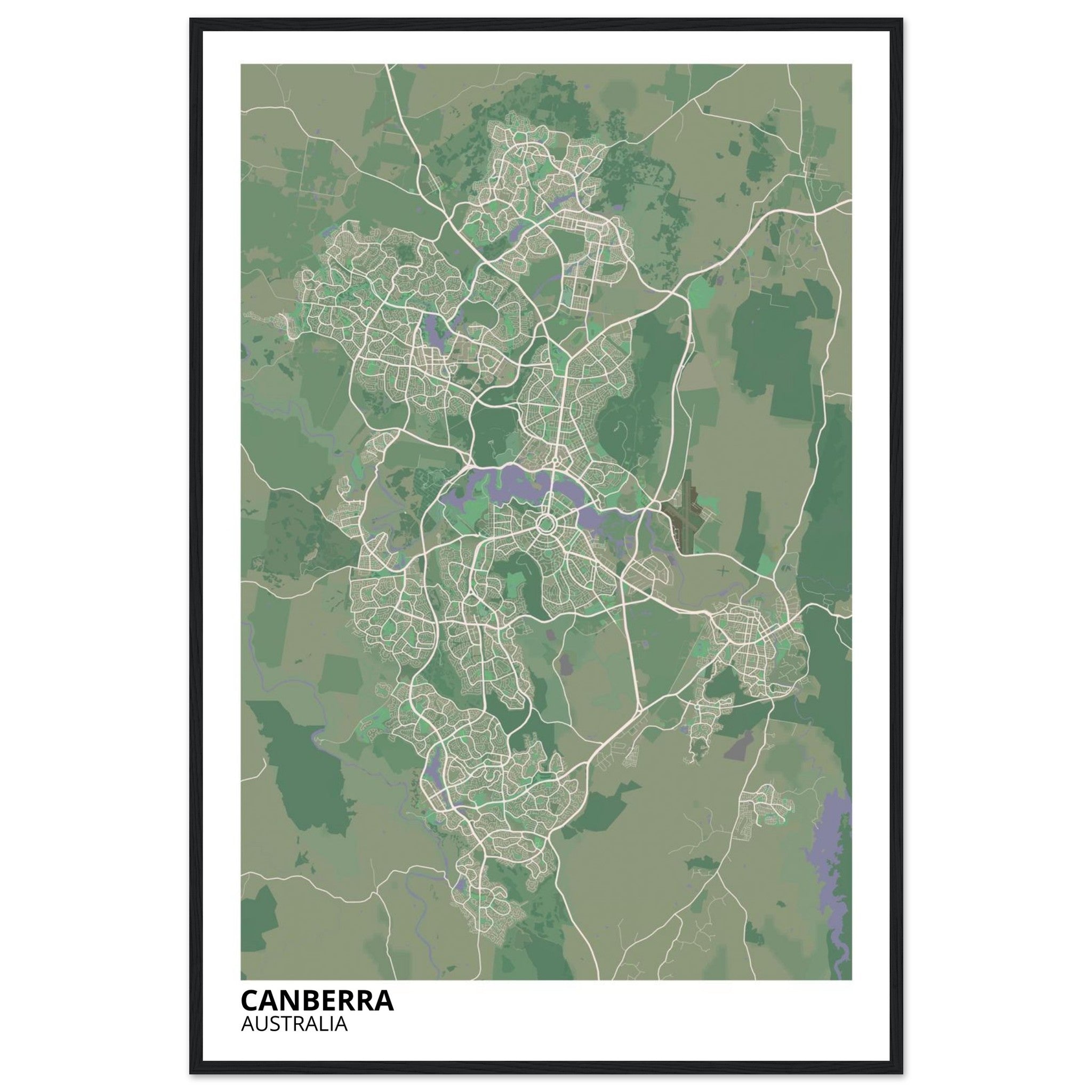 Canberra Australia City Map Poster | Custom Map Art Print - Ink And Atlas