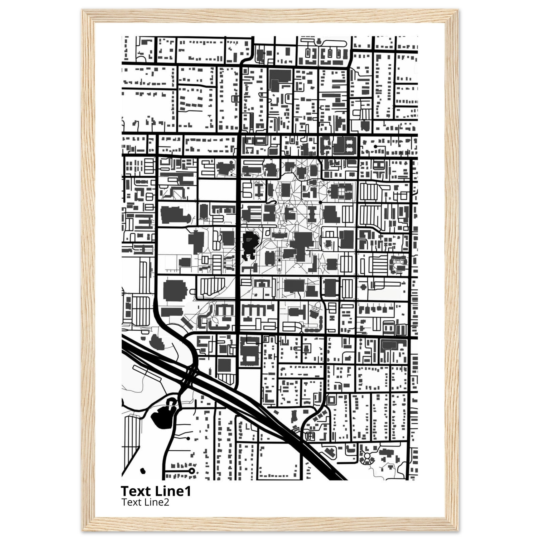 University of North Texas (Denton) Campus Map Poster | Graduation Gift - Ink And Atlas