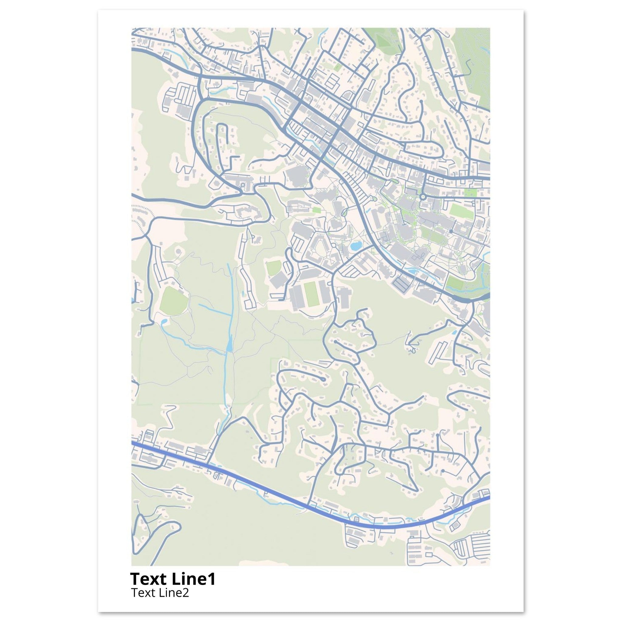 Appalachian State University NC Campus Map Poster | Graduation Gift - Ink And Atlas