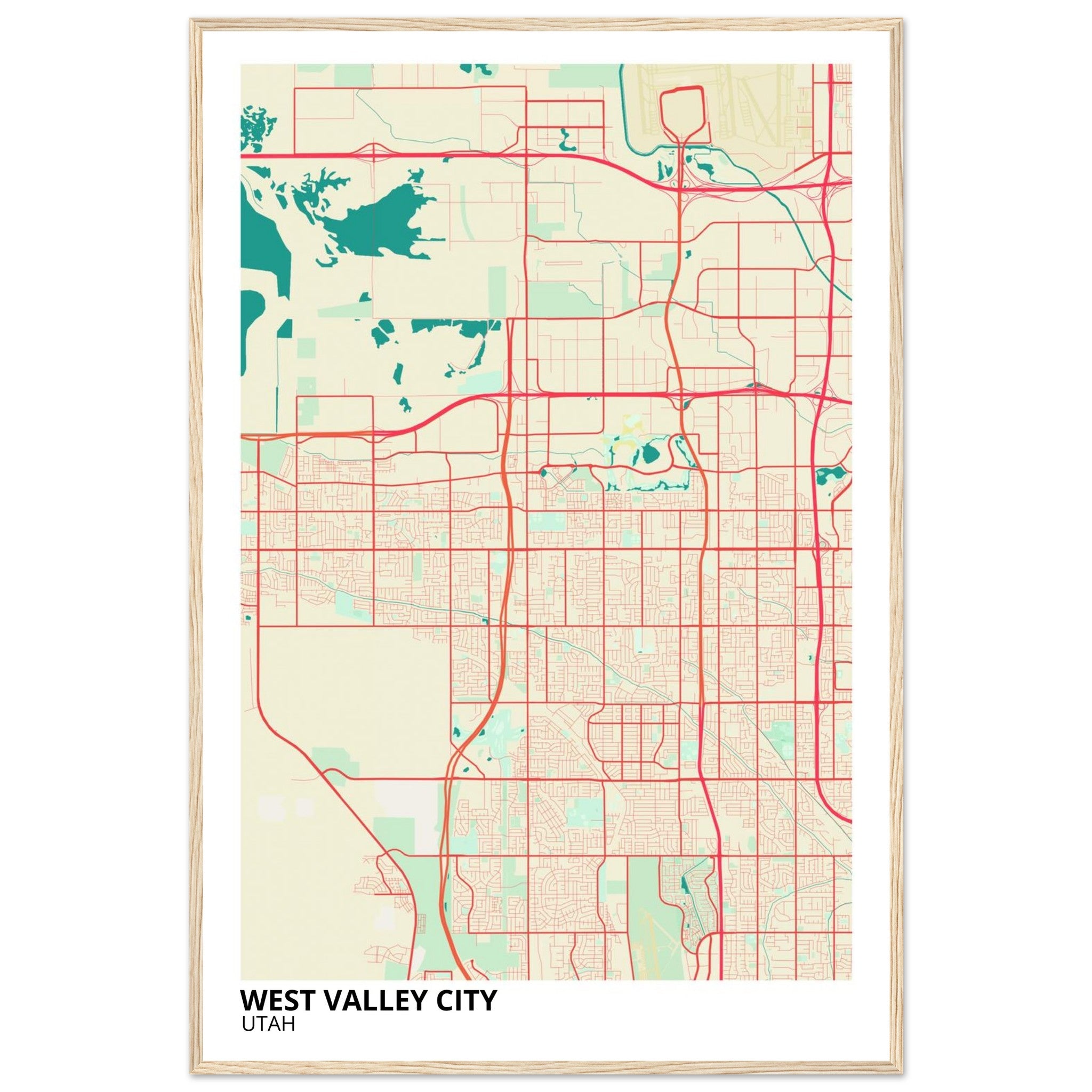 West Valley City Utah City Map Poster | Custom Map Art Print - Ink And Atlas