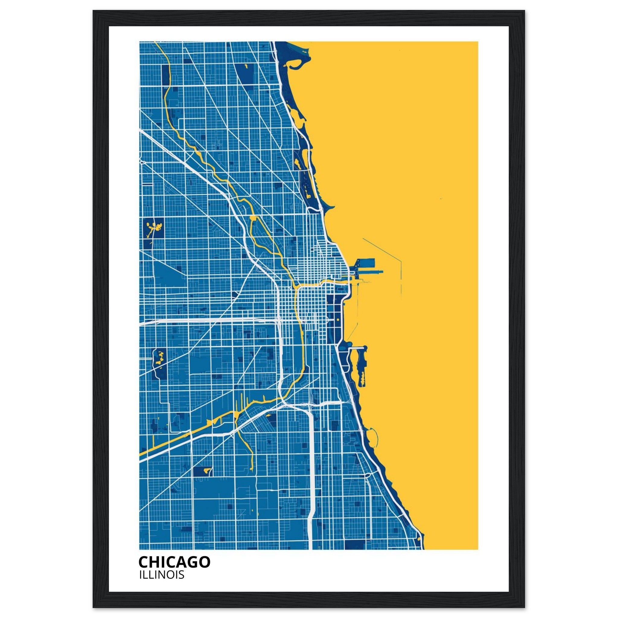 chicago map poster print