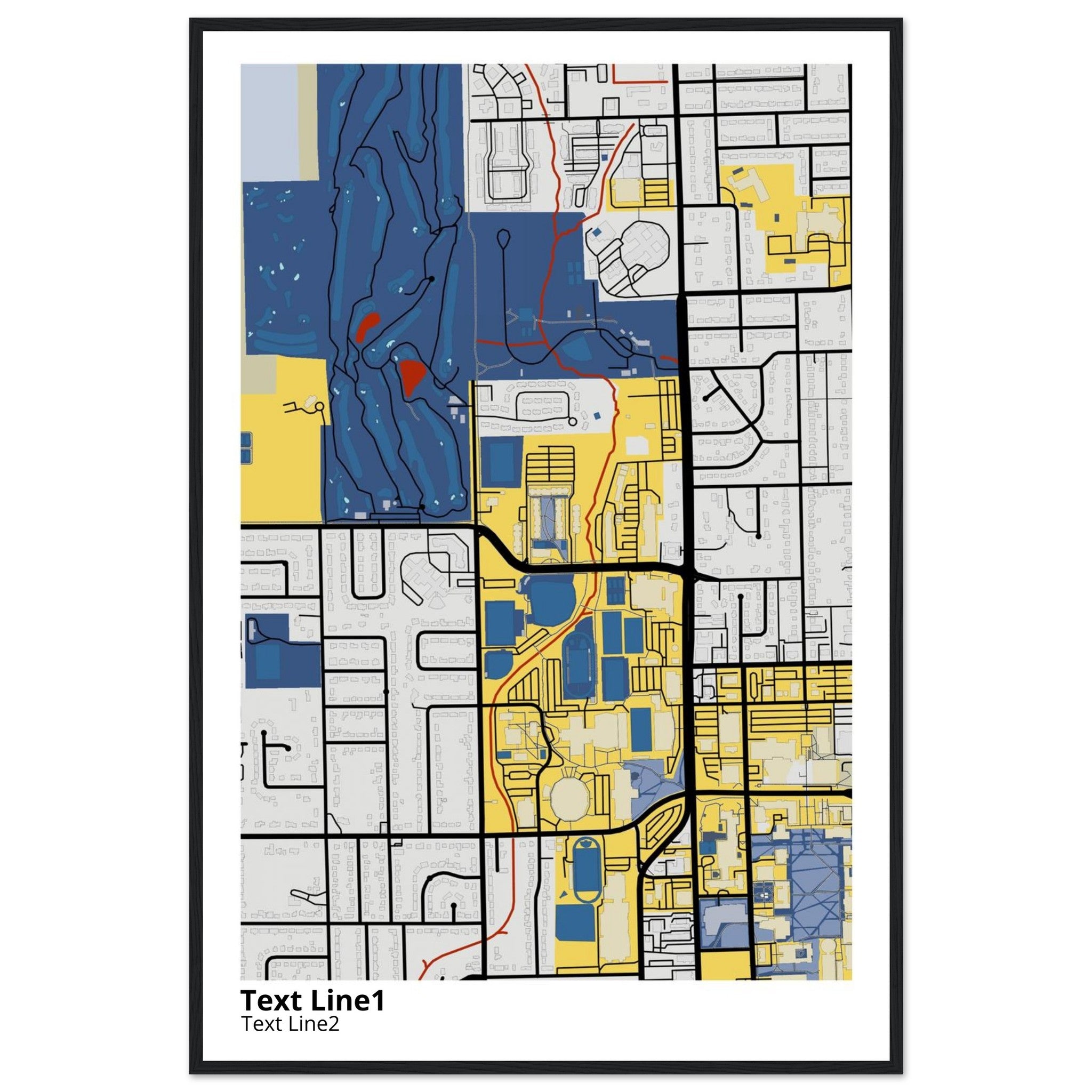 illinois state university campus map poster