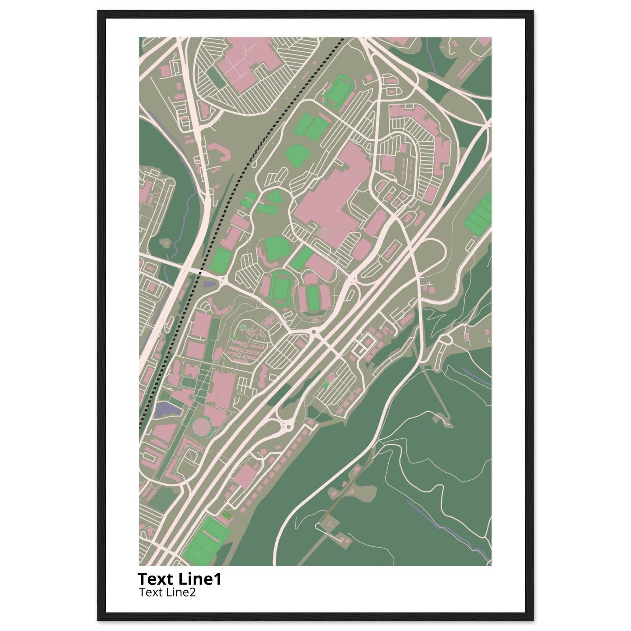 Liberty University Virginia Campus Map Poster | Graduation Gift - Ink And Atlas