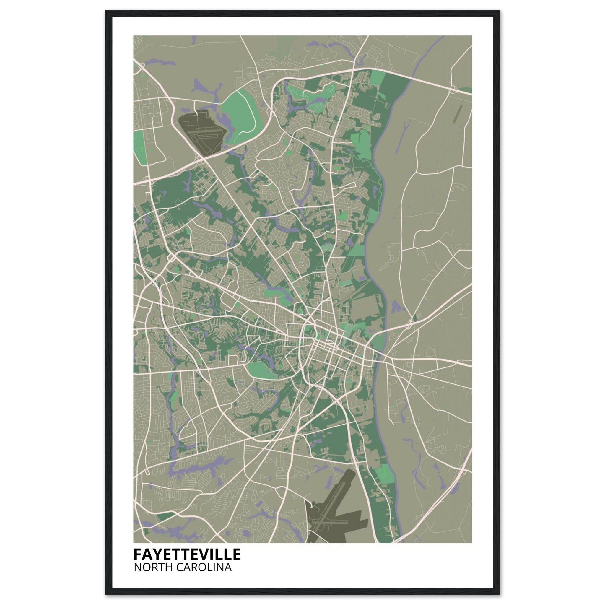 Fayetteville North Carolina City Map Poster | Custom Map Art Print - Ink And Atlas