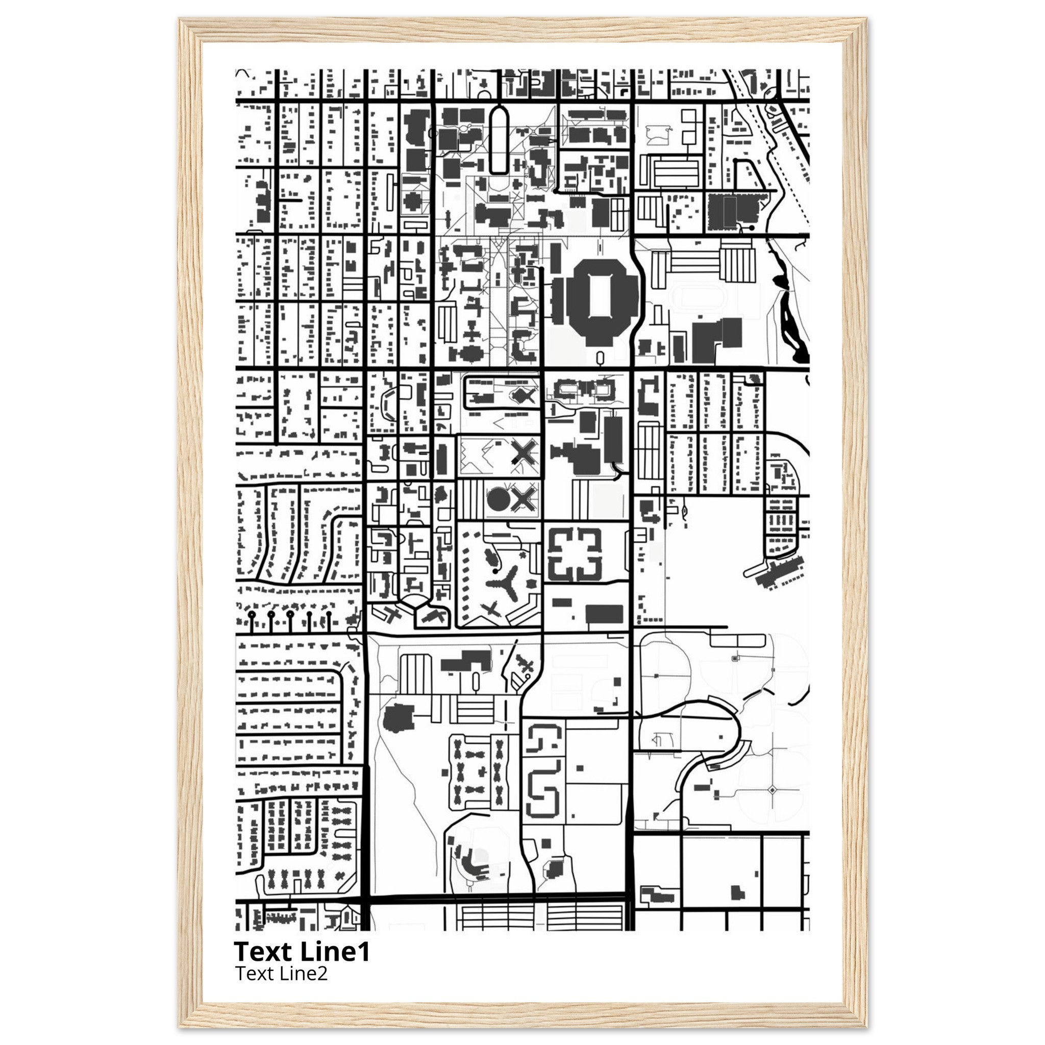 University of Oklahoma (Norman) Campus Map Poster | Graduation Gift - Ink And Atlas
