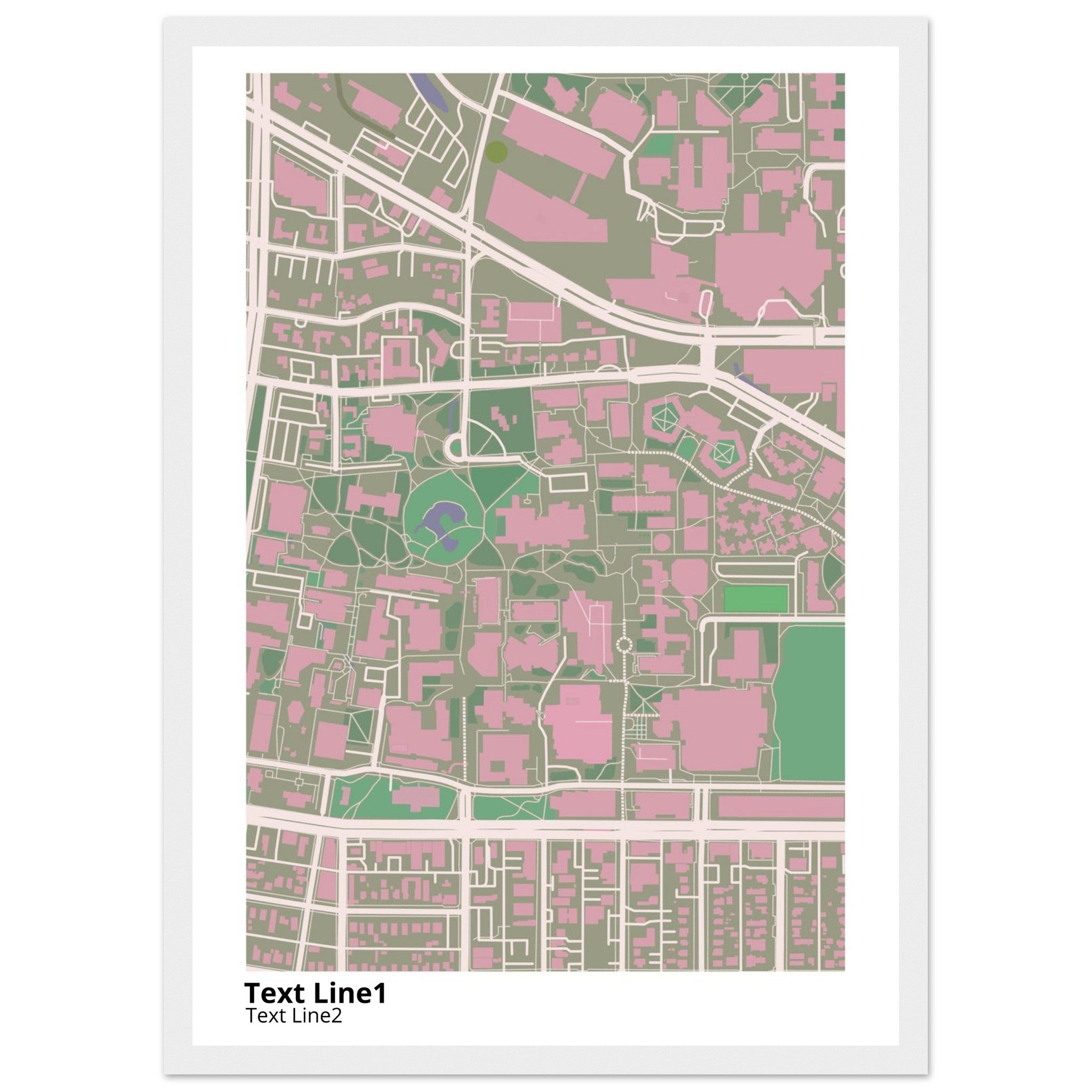 university of new mexico main campus campus map poster