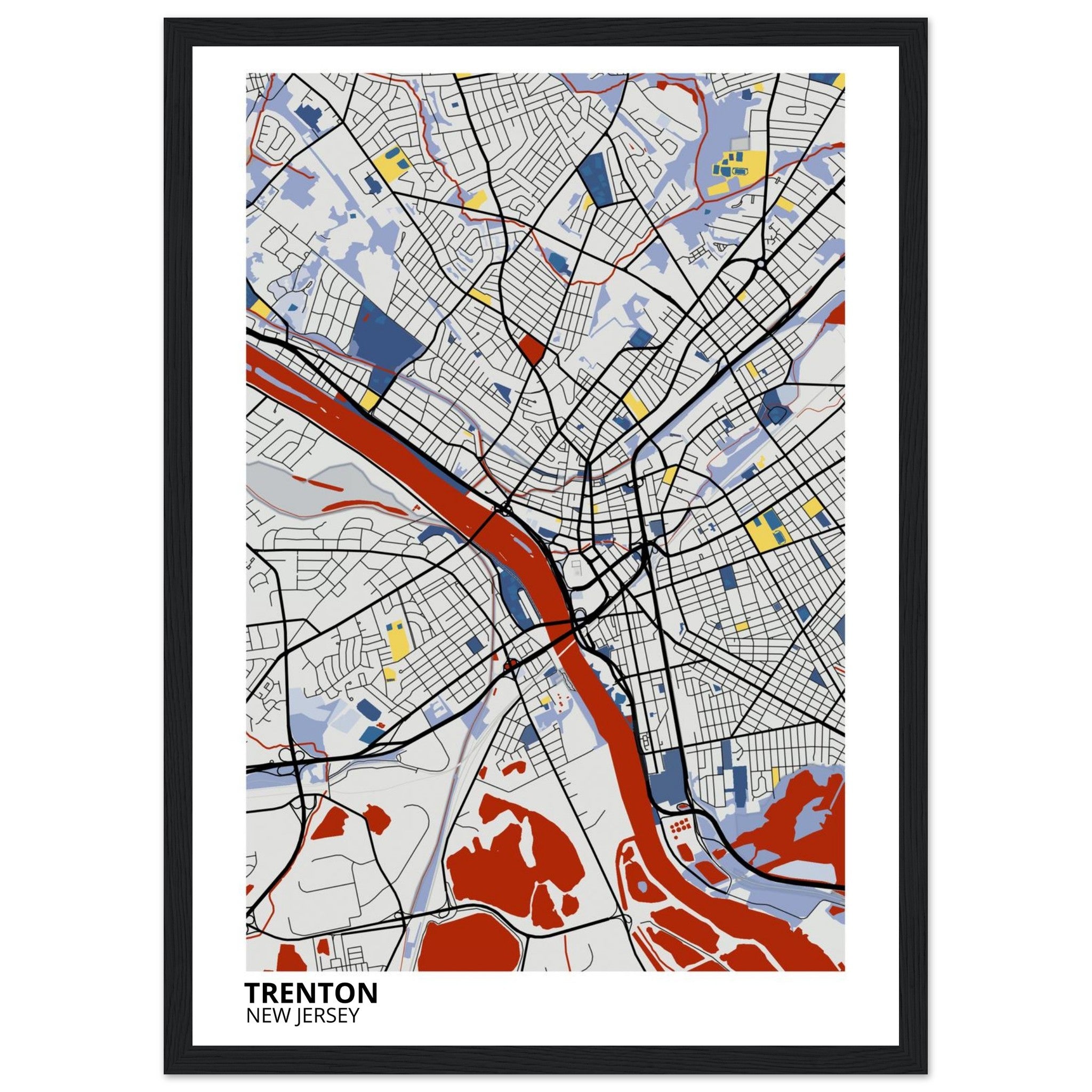 trenton map poster print