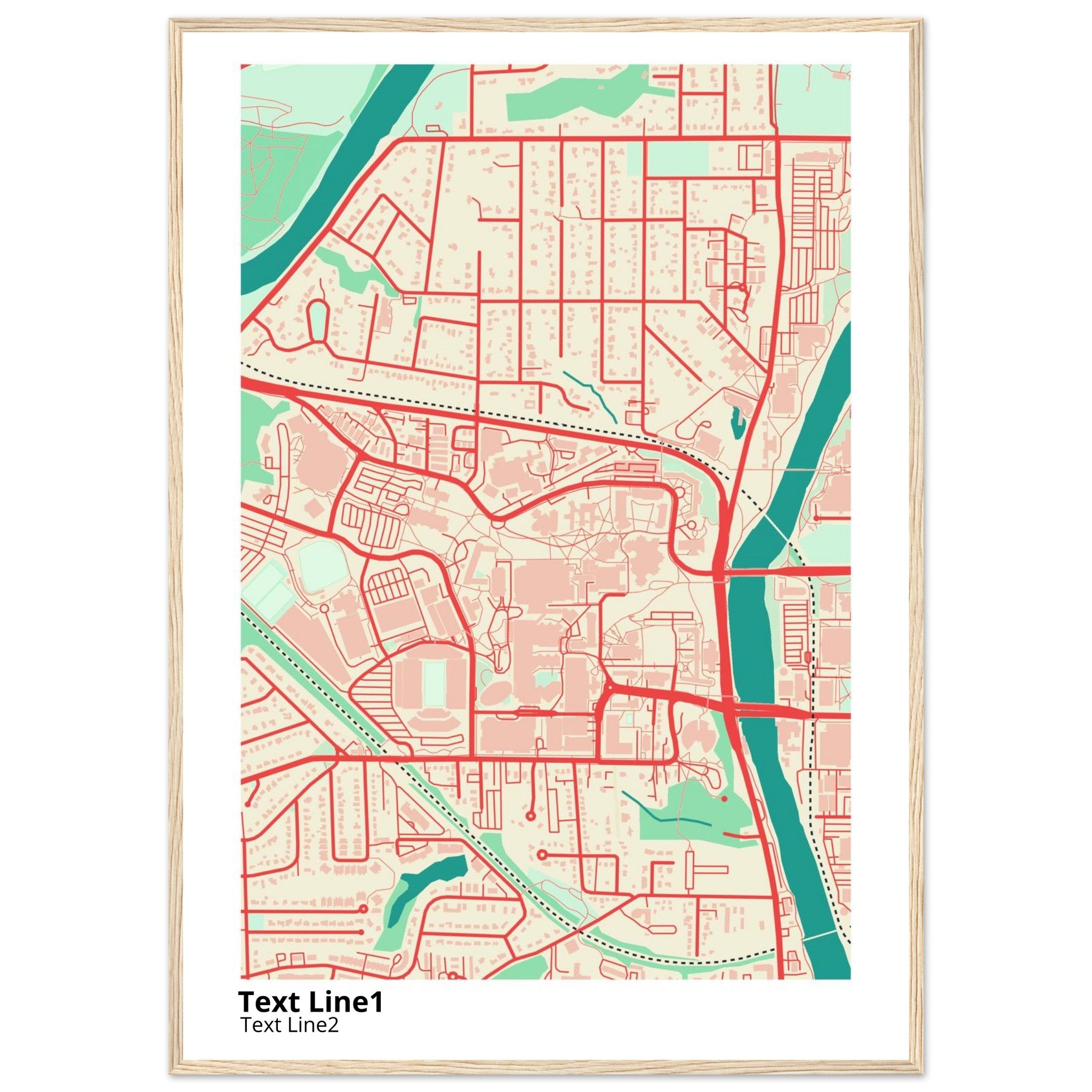 university of iowa campus map poster