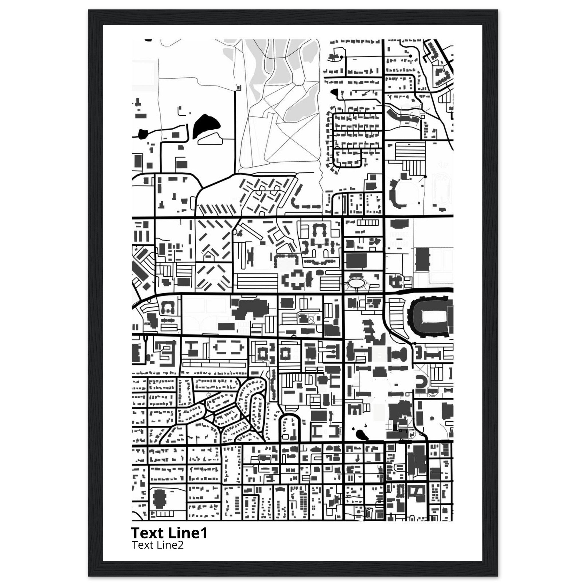 Oklahoma State University Campus Map Poster | Graduation Gift - Ink And Atlas