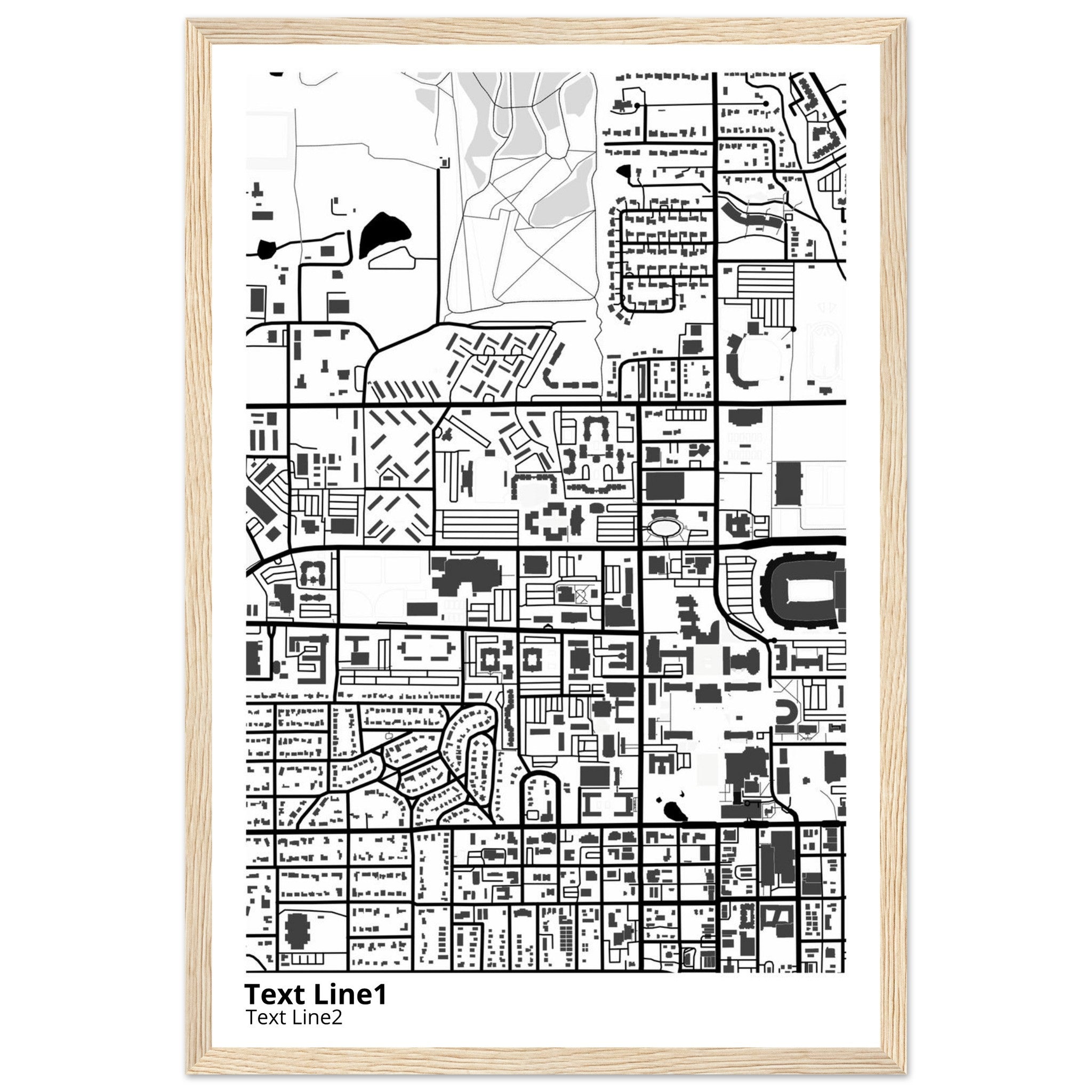 Oklahoma State University Campus Map Poster | Graduation Gift - Ink And Atlas