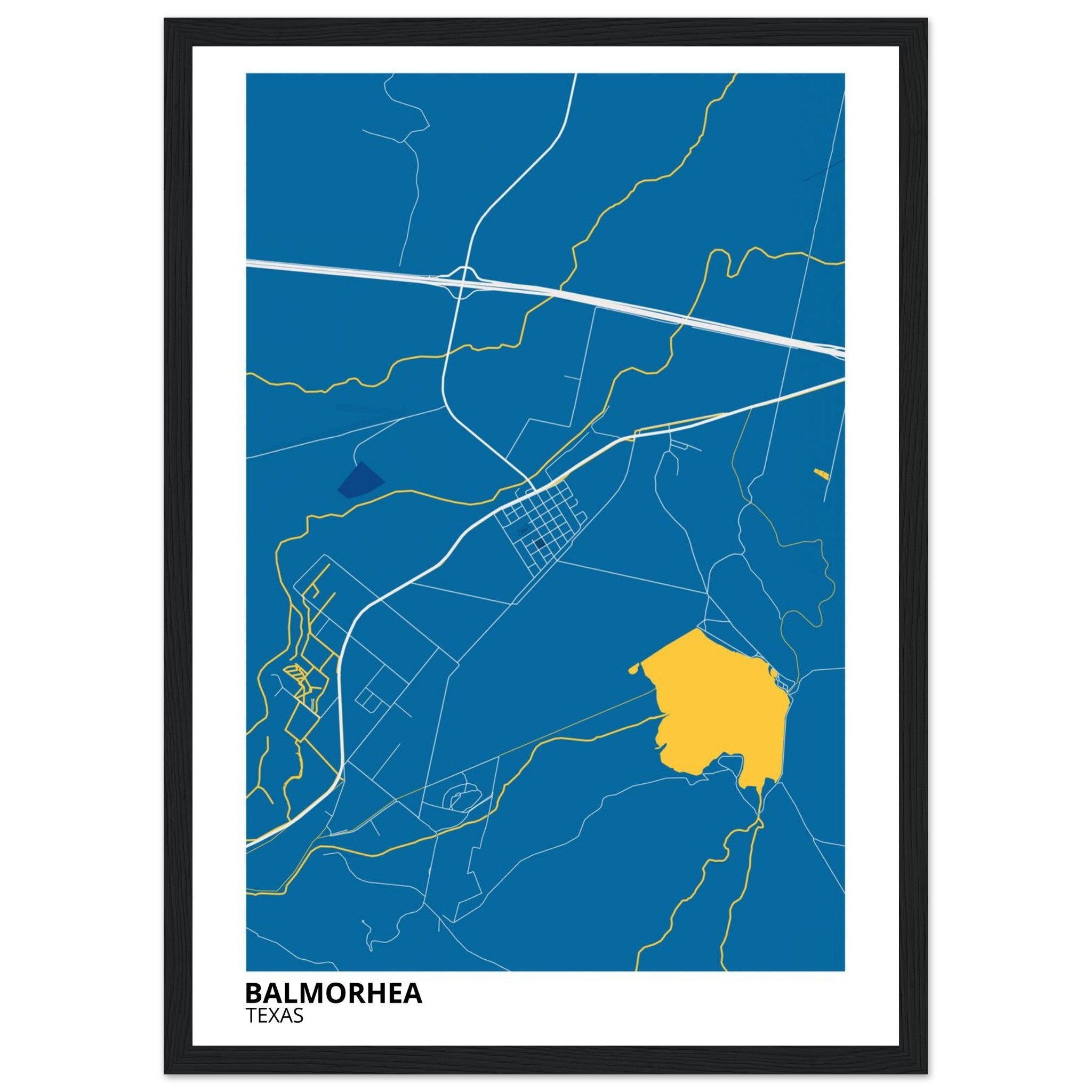 Balmorhea Texas City Map Poster | Custom Map Art Print - Ink And Atlas