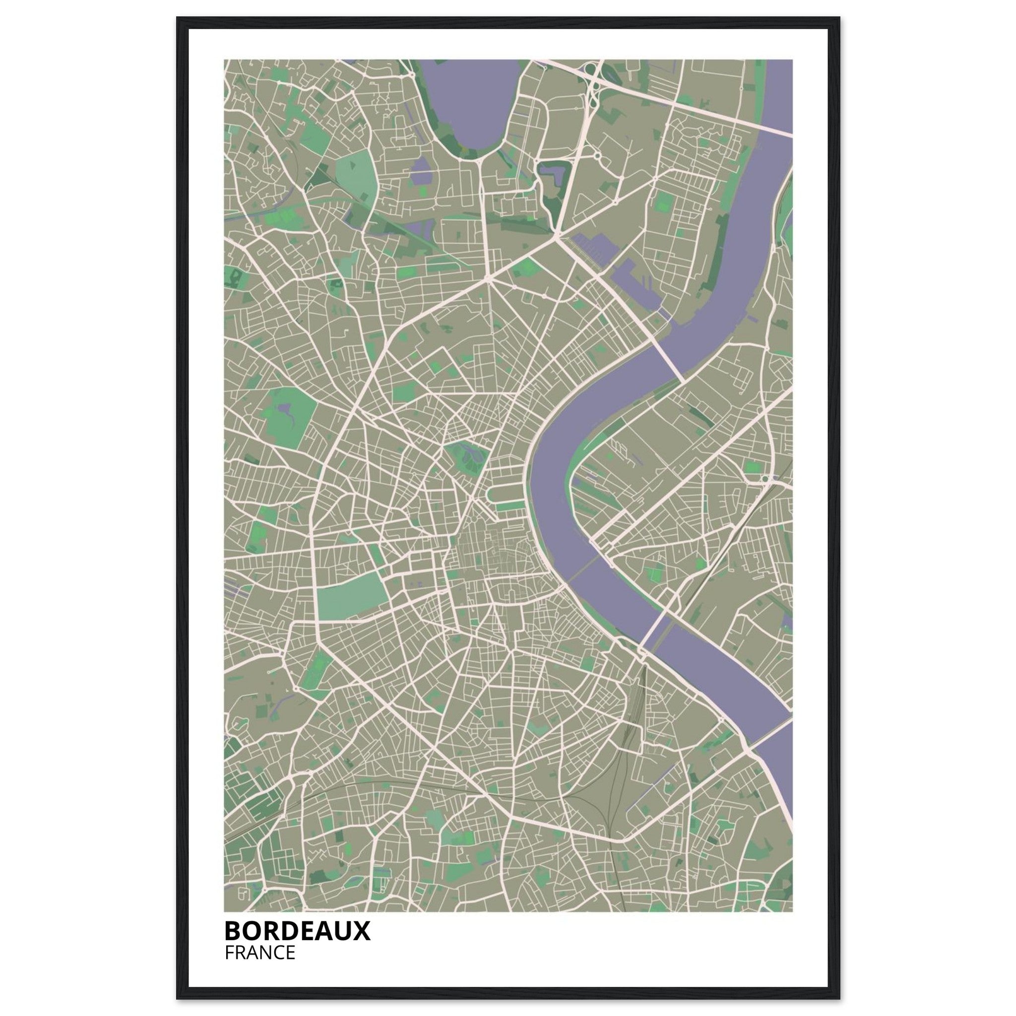 Bordeaux France City Map Poster | Custom Map Art Print - Ink And Atlas