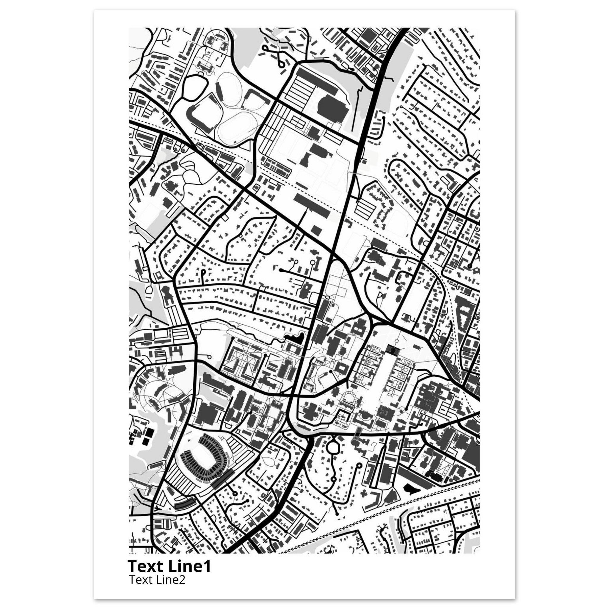 University of Virginia (Main Site) Campus Map Poster | Graduation Gift - Ink And Atlas