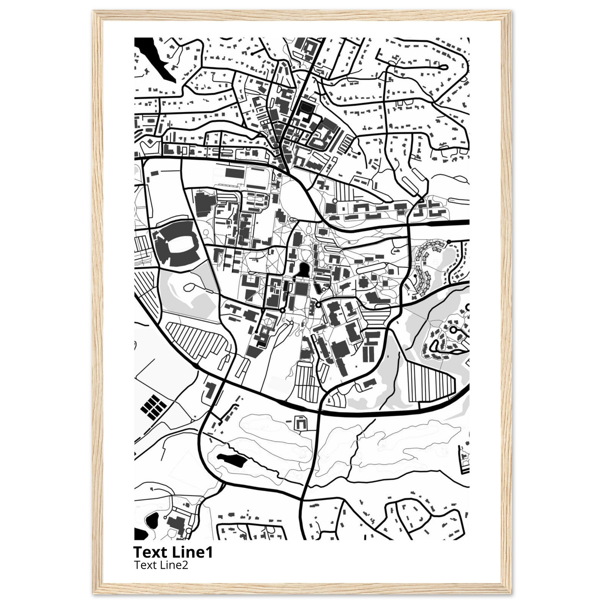 Clemson University South Carolina Campus Map Poster | Graduation Gift - Ink And Atlas